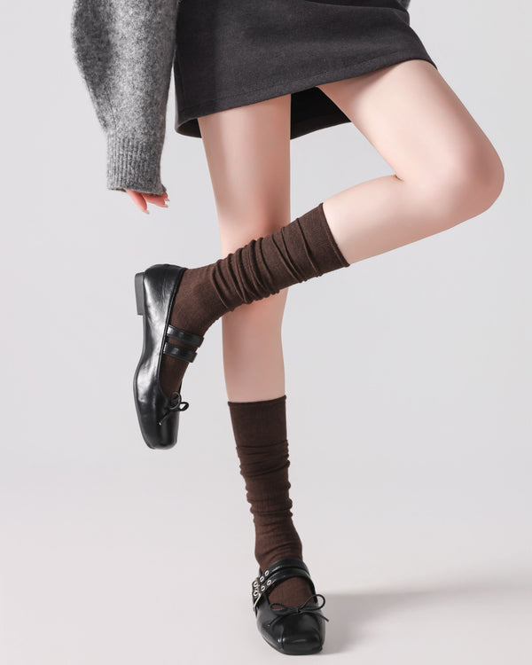 Women Solid Knee High Slouch Socks Soft Stretch Comfort Fit - SWEET NANA