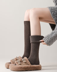 Women Knee High Socks Terry Loop Autumn Fashion Comfortable