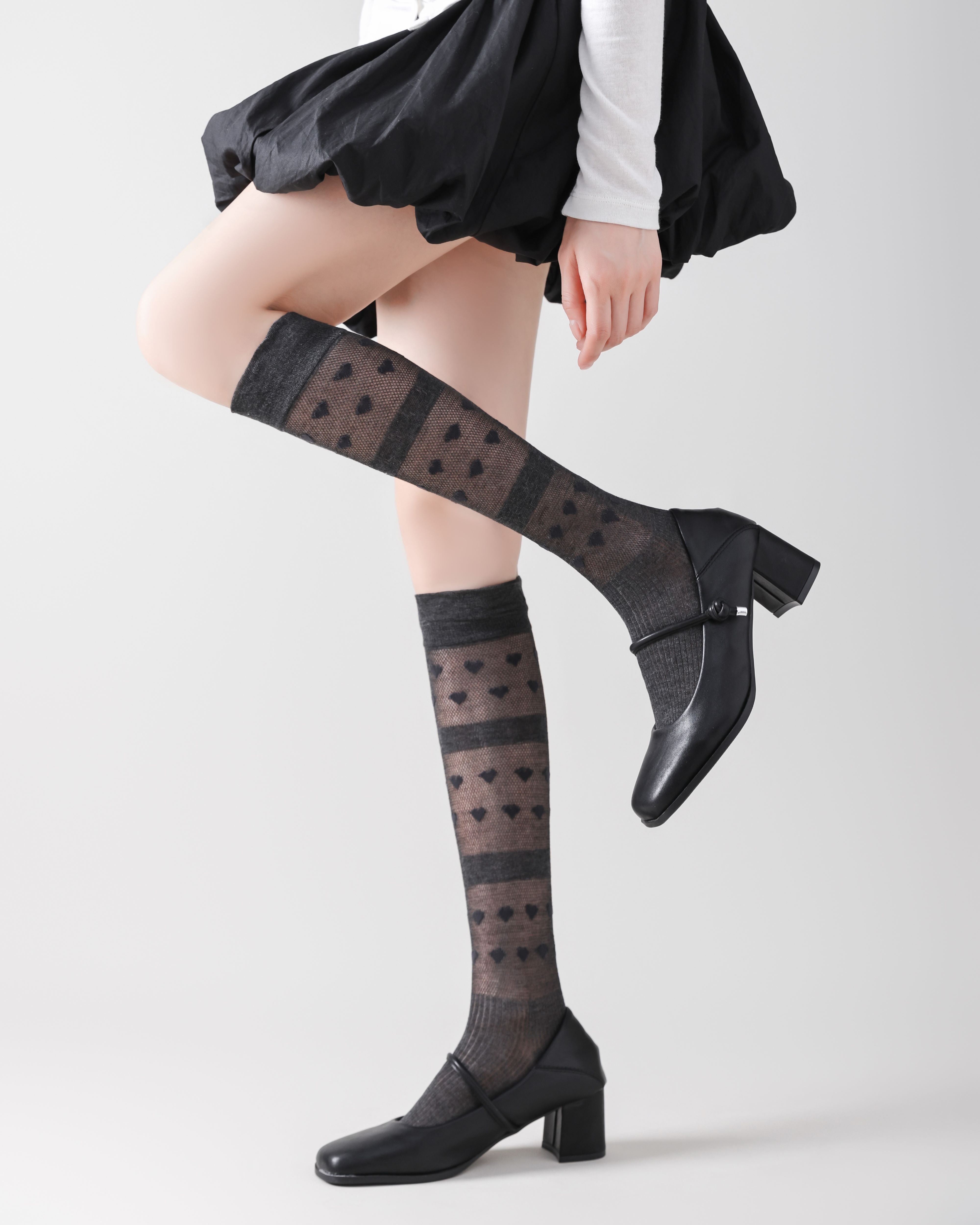 女款及膝襪子超薄網眼舒適