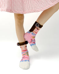 Funny Crew Socks Cartoon Dog Series Fuzzy Cozy Warm Indoor Socks