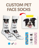 Custom Dog Face Crew Socks Personalized Pet Photo Socks Gift for Pet Lovers