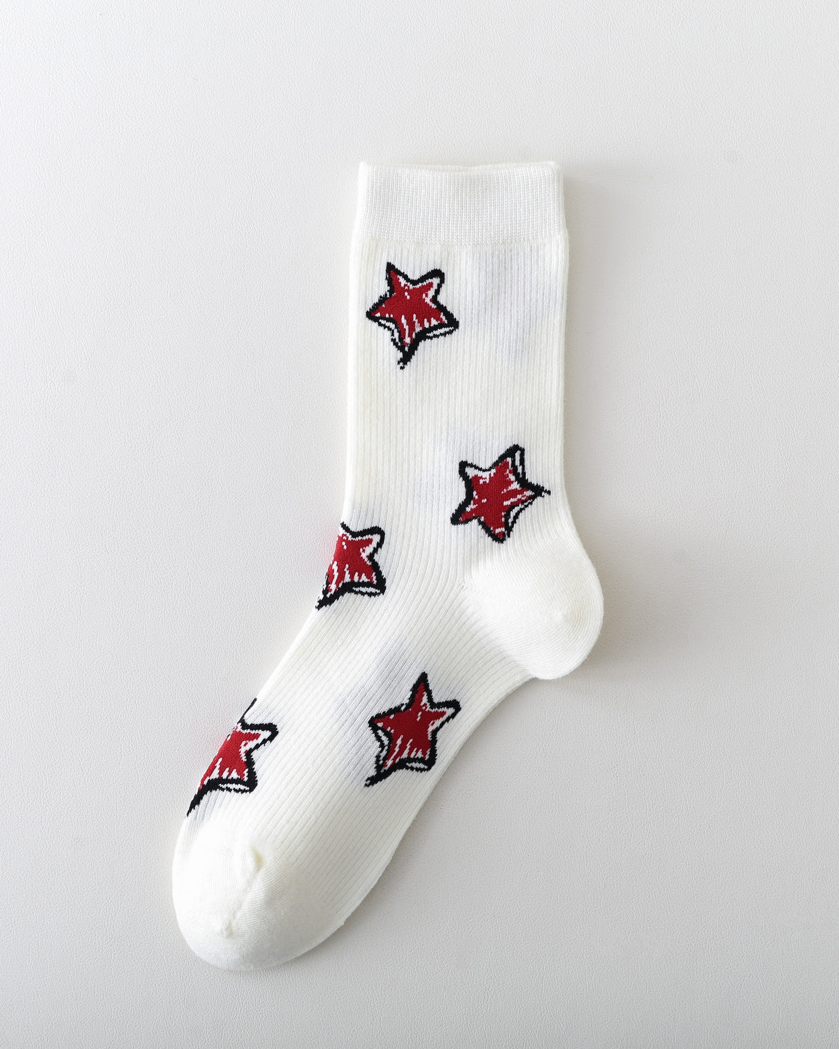 Women Hand Painted Star Crew Socks Soft Stretch Design - SWEET NANA