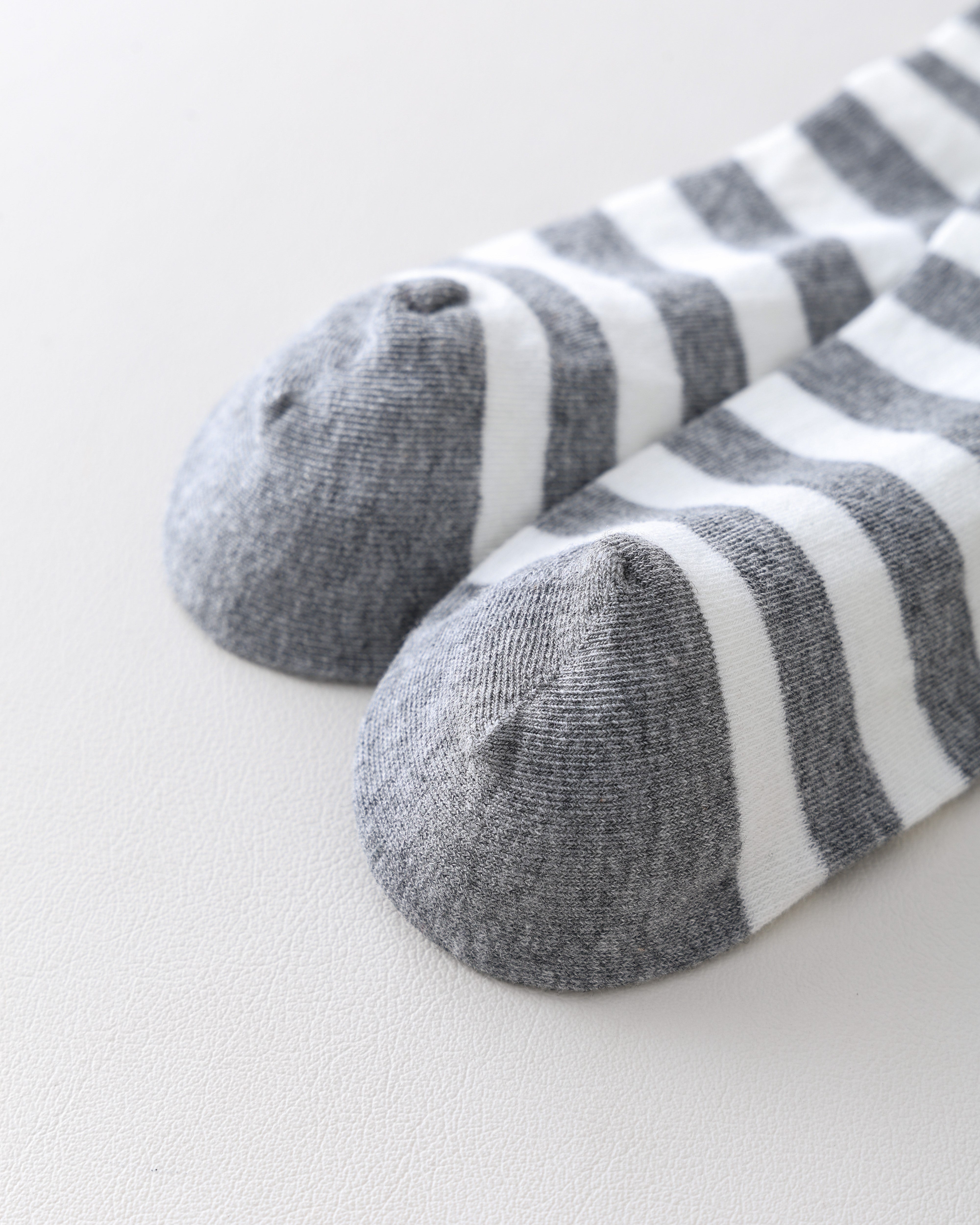 Women Crew Socks Contrast Stripe Double Cuff Slouch Socks