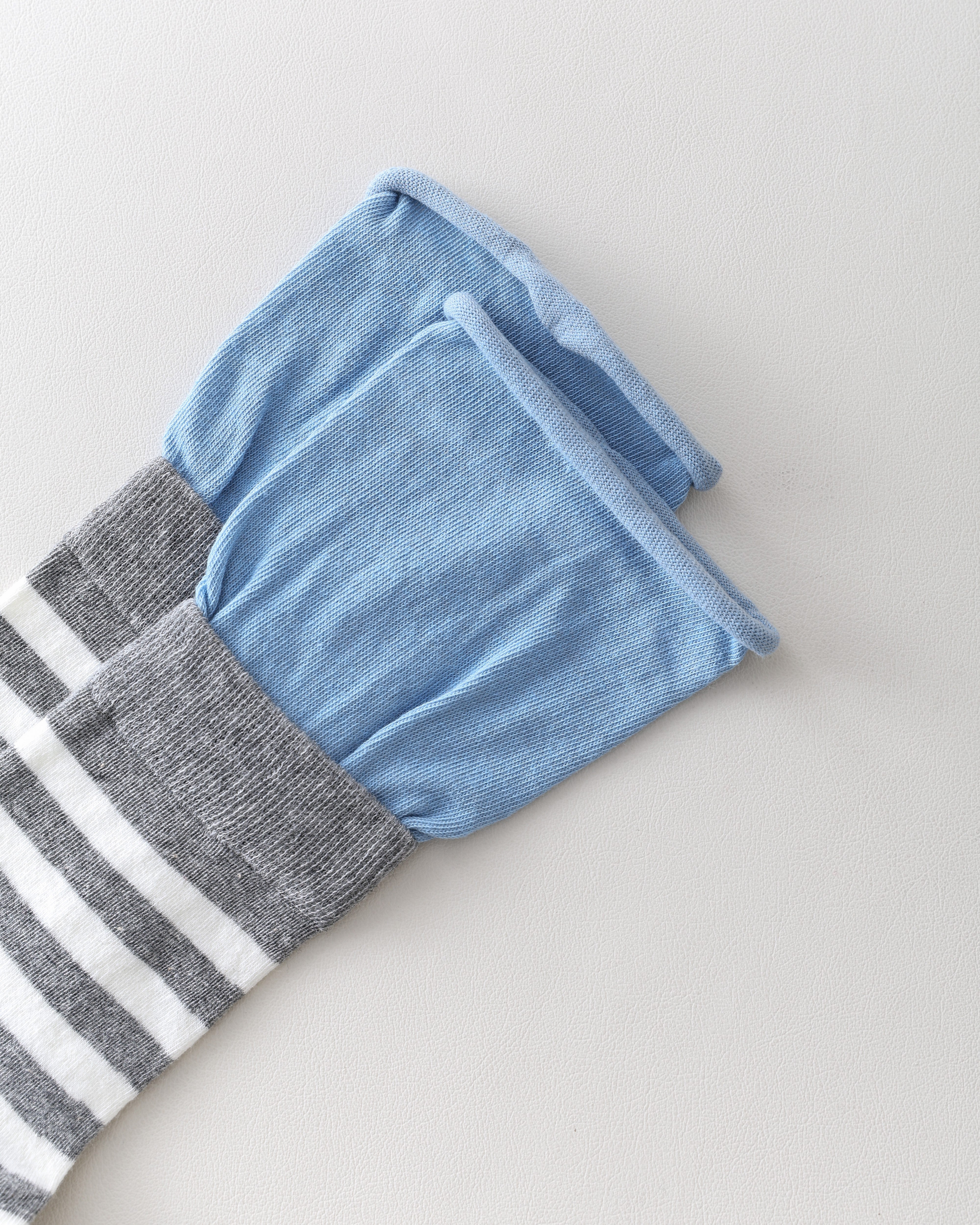 Women Crew Socks Contrast Stripe Double Cuff Slouch Socks