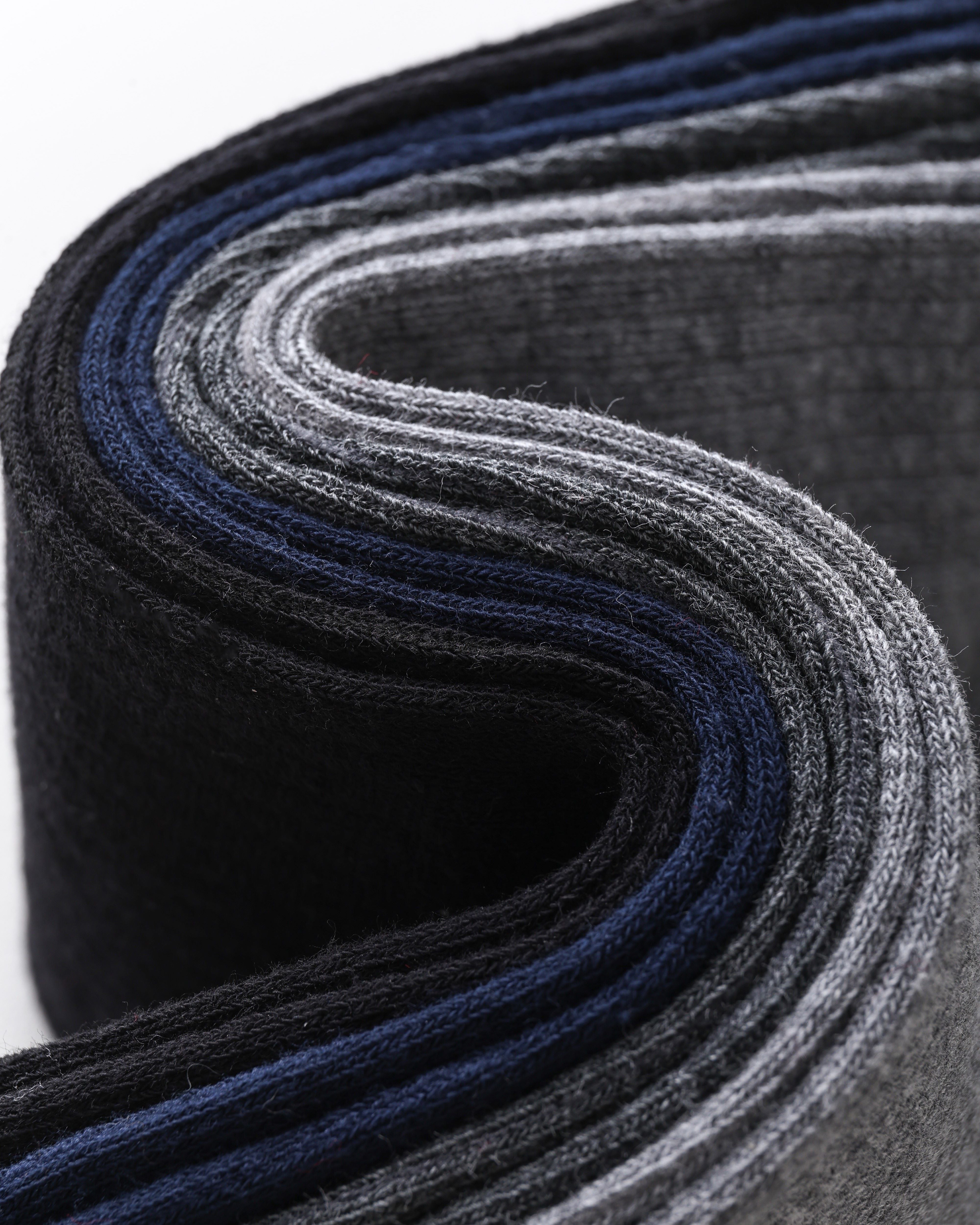 女款及膝襪 灰黑撞色羅紋棉質休閒