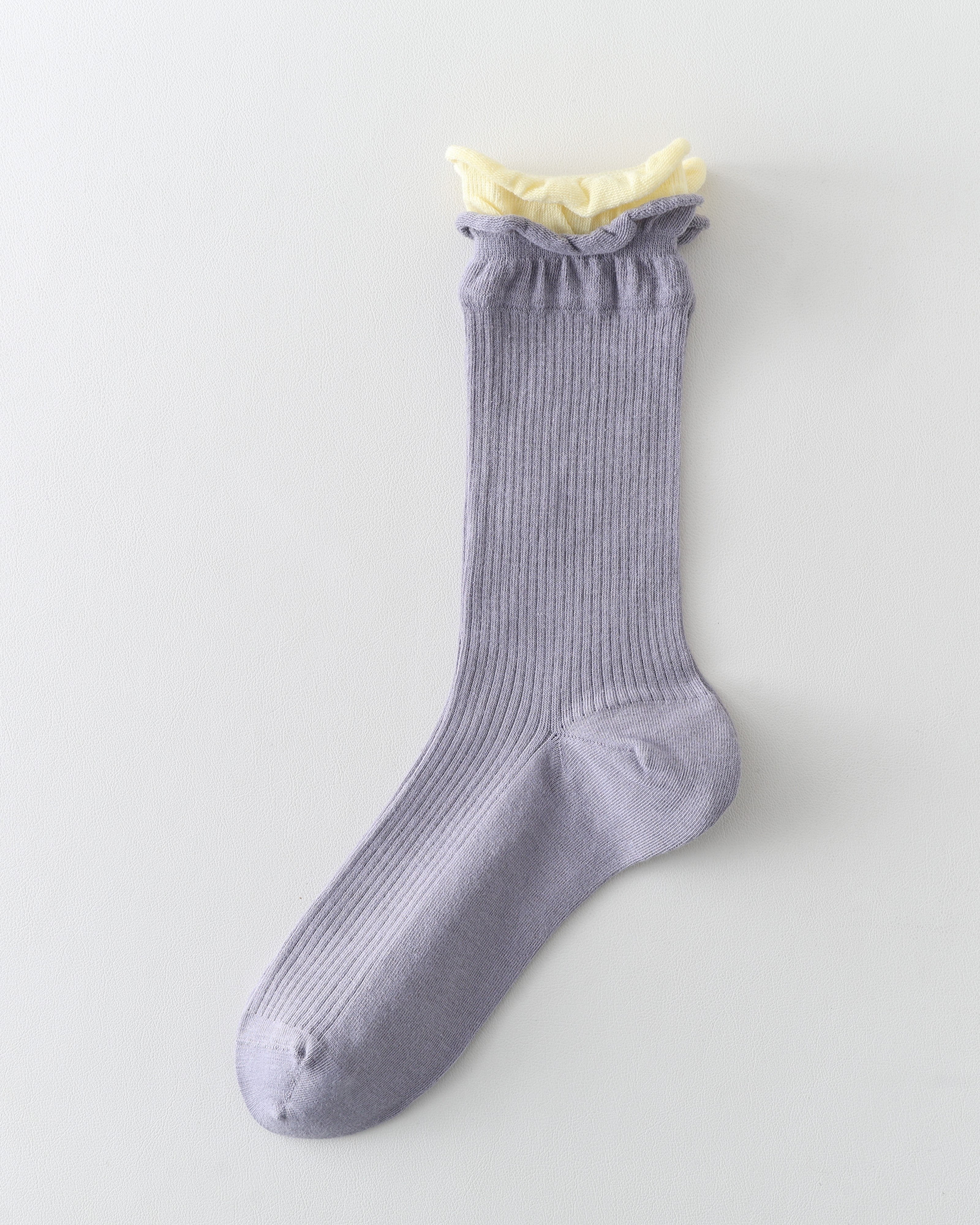 Women Crew Socks Pink Contrast Double Cuff Ribbed Slouch Socks