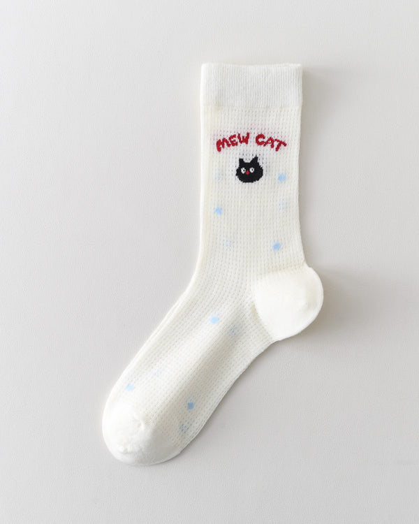 Women Crew Socks Cartoon Embroidery Comfortable Fun - SWEET NANA