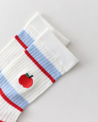 女款中筒襪子卡通刺繡舒適有趣