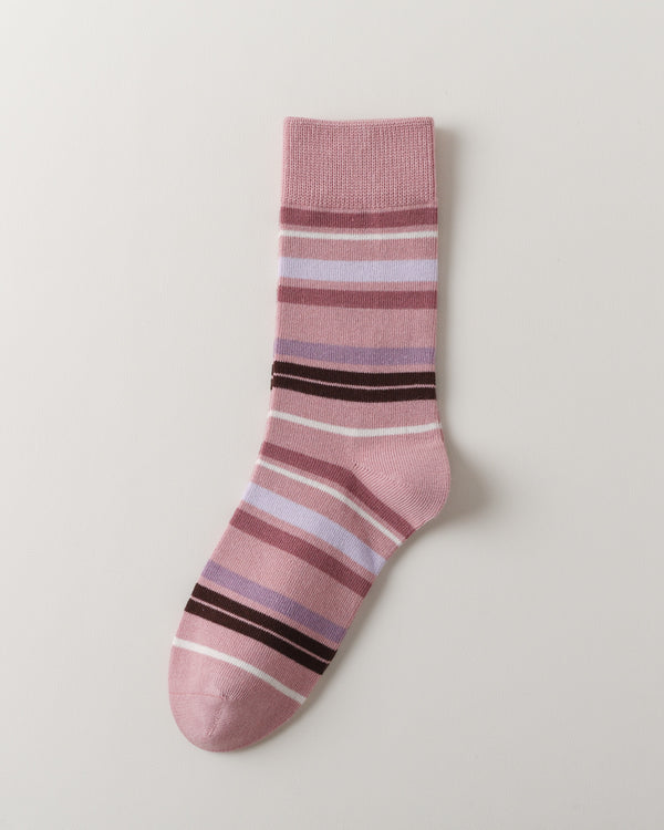 Women Vintage Striped Crew Socks Retro Colorful Design Soft - SWEET NANA
