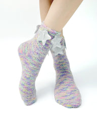 Women Crew Socks Dream Garden Series Fuzzy Warm Cozy Indoor Socks