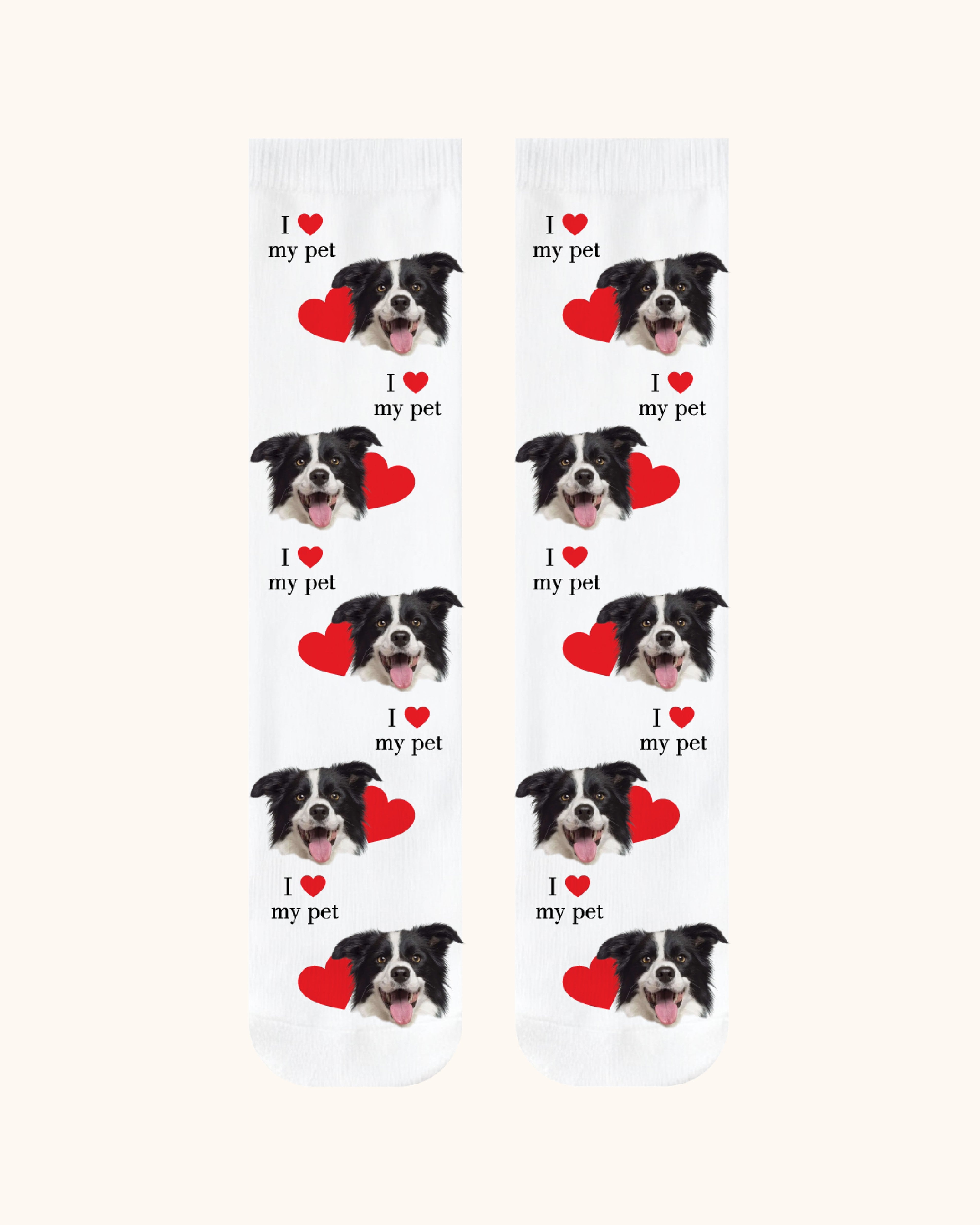 Custom Dog Face Crew Socks Personalized Pet Photo Socks Gift for Pet Lovers