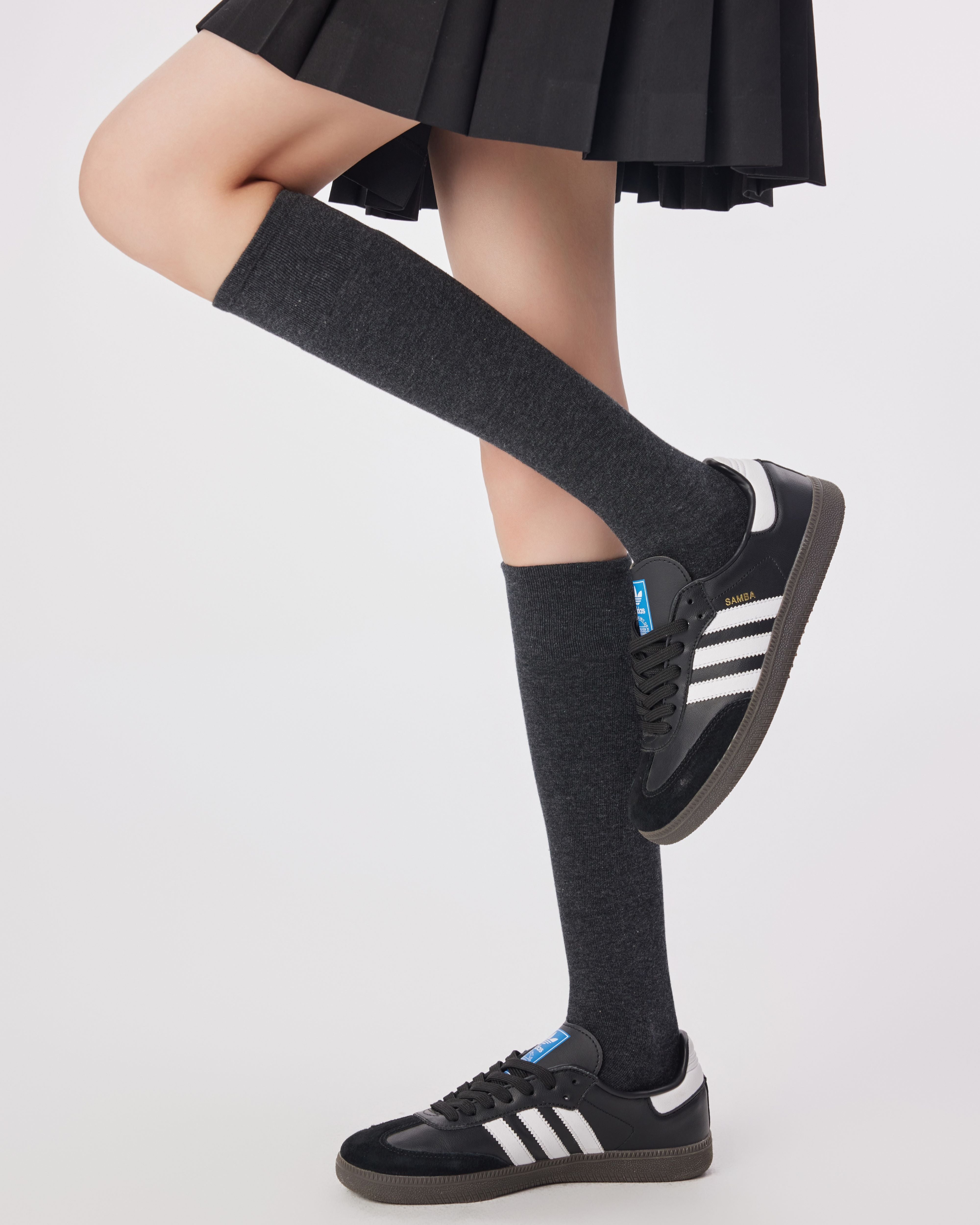 Women Knee High Socks Aerobic Cotton Slimming JK Style - SWEET NANA Main image