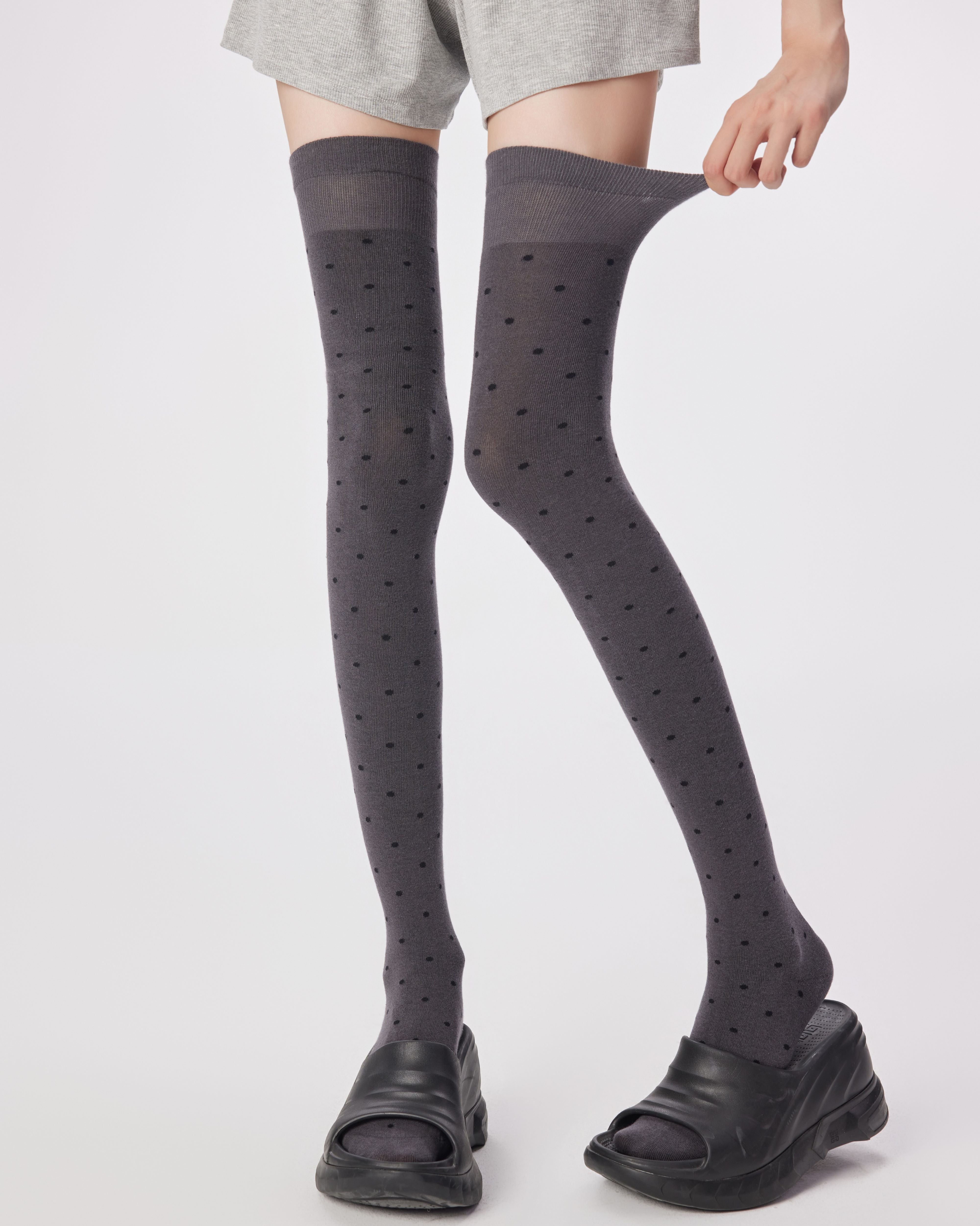 Women Over The Knee Socks Polka Dot Cotton Versatile - SWEET NANA Main image