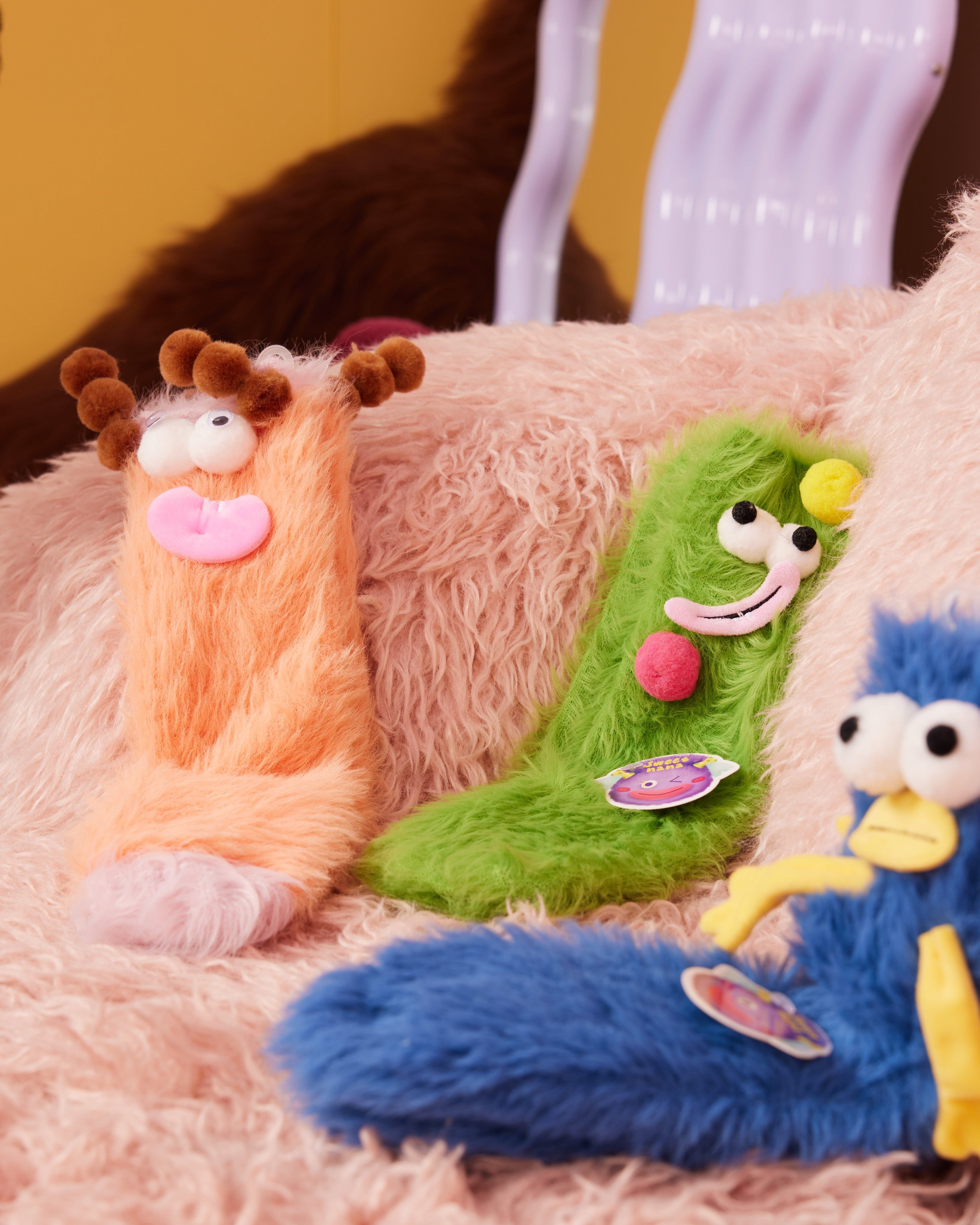 Gift Box Set Women Crew Socks Fuzzy Warm Soft Funny Quirky Cartoon Monster Socks