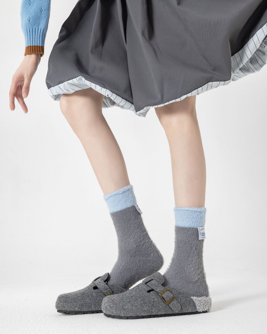 Women Crew Socks Ice Cream Fleece Series Warm Fluffy Cozy - SWEET NANA