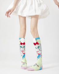 Party Exaggerated Puppy Knee High Socks 3D Ears Bow Pom-pom Fun Calf Socks