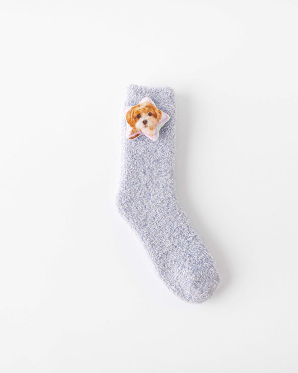 レディース クルーソックス かわいい動物と星シリーズ ふわふわであたたかい - SWEET NANA