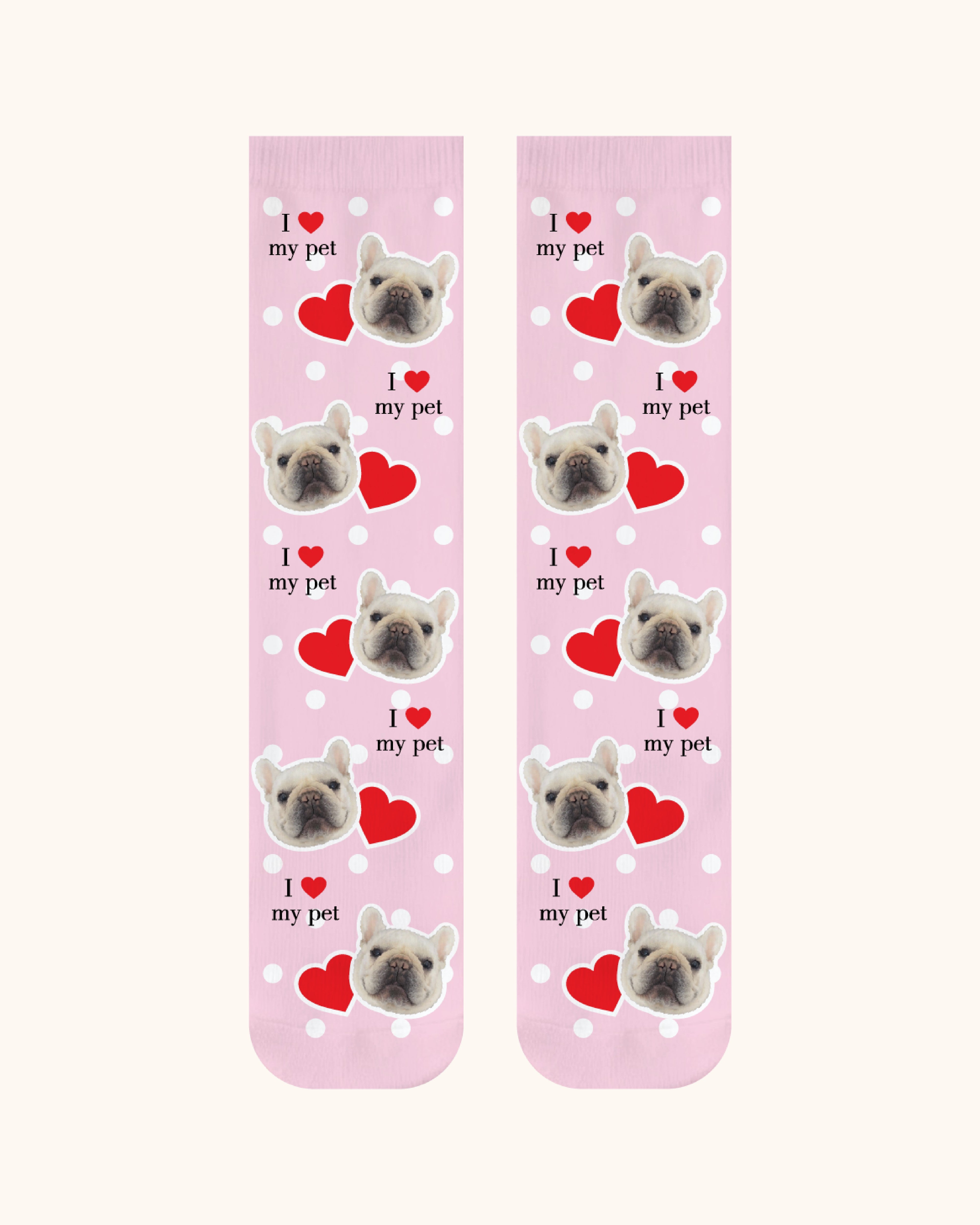 Custom Dog Face Crew Socks Personalized Pet Photo Socks Gift for Pet Lovers
