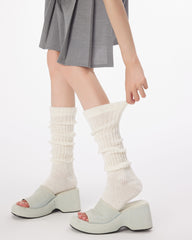 Women Footie Leg Warmers 3D Stripe Warm Comfortable