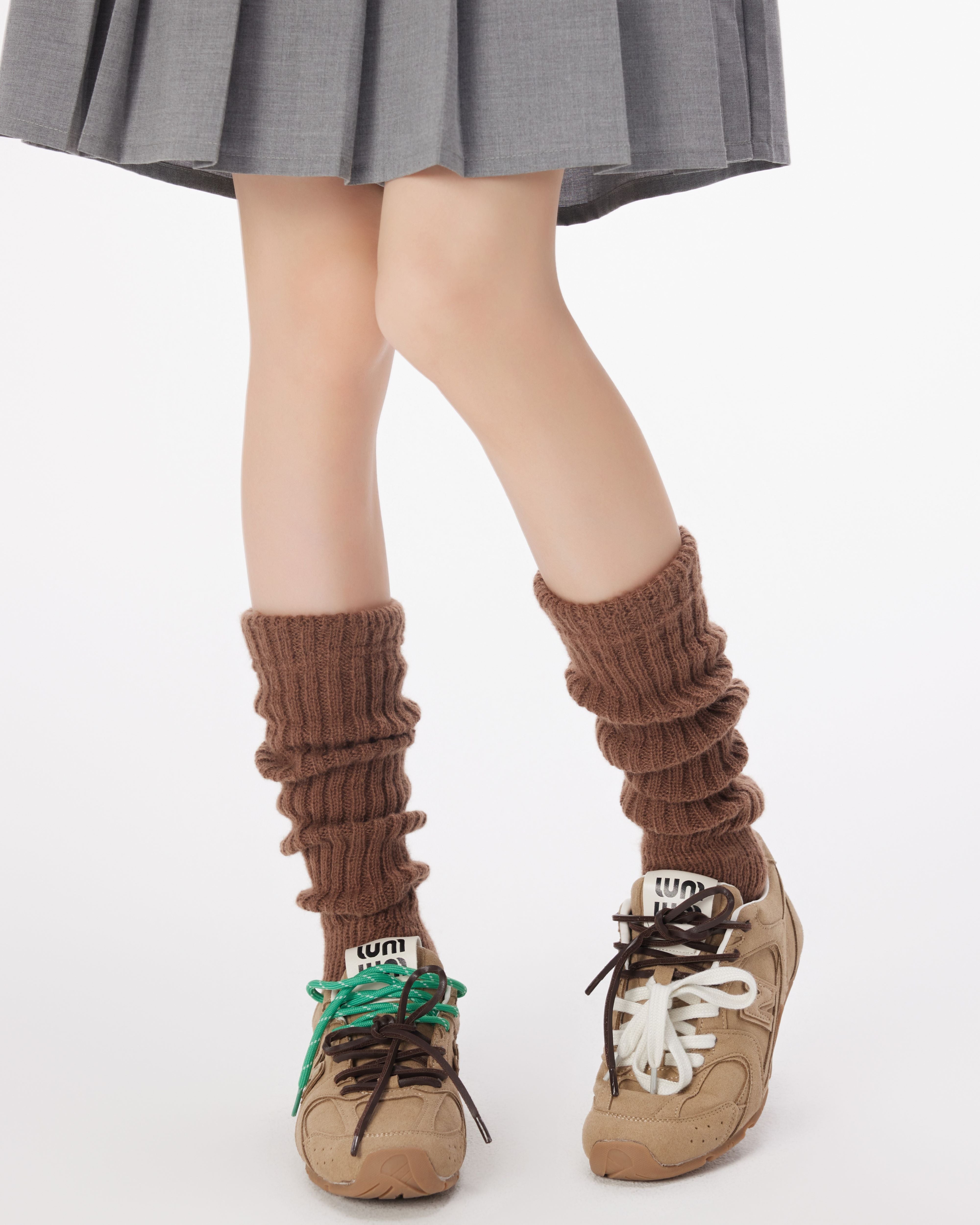 Women Footie Leg Warmers 3D Stripe Warm Comfortable