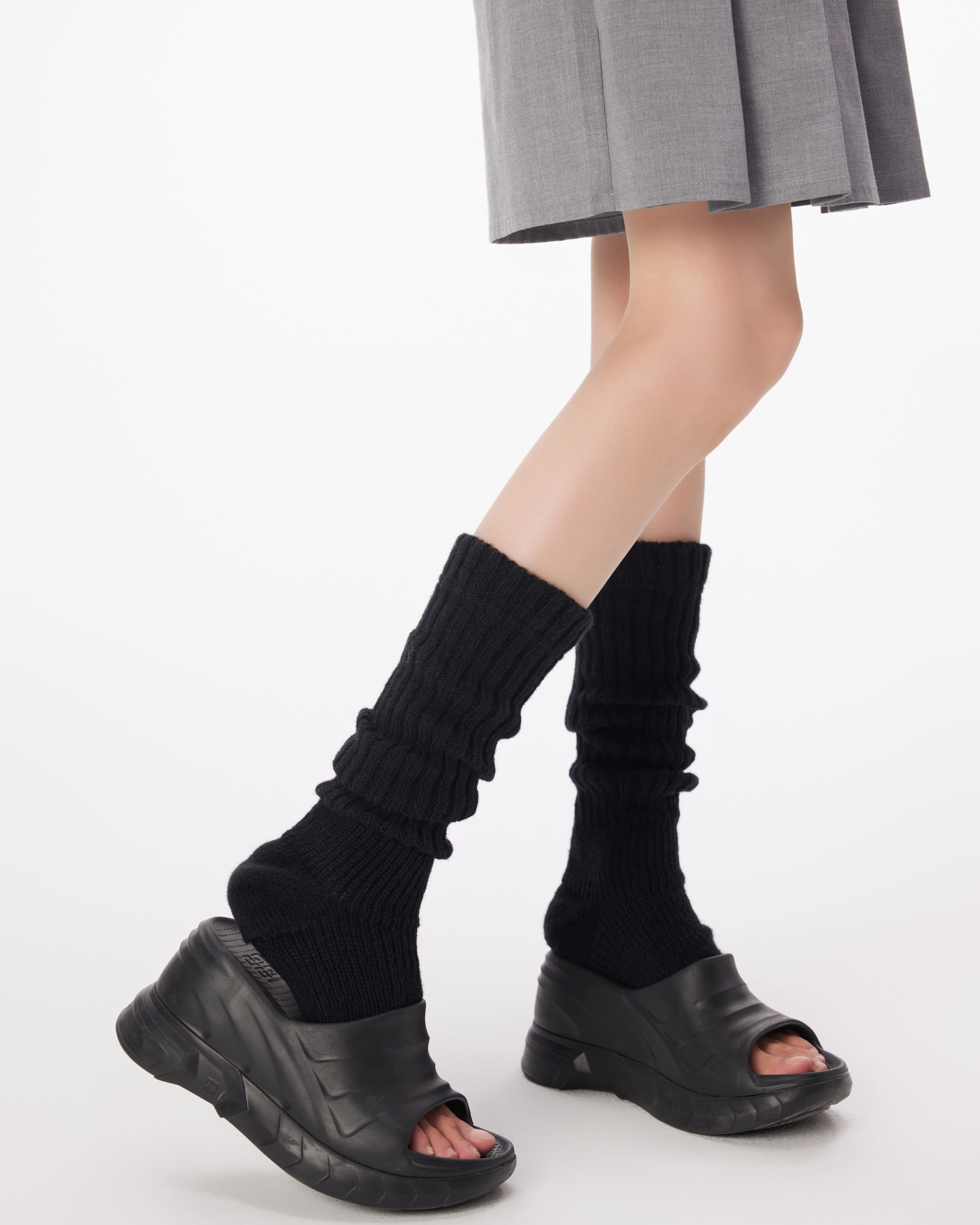 Women Footie Leg Warmers 3D Stripe Warm Comfortable