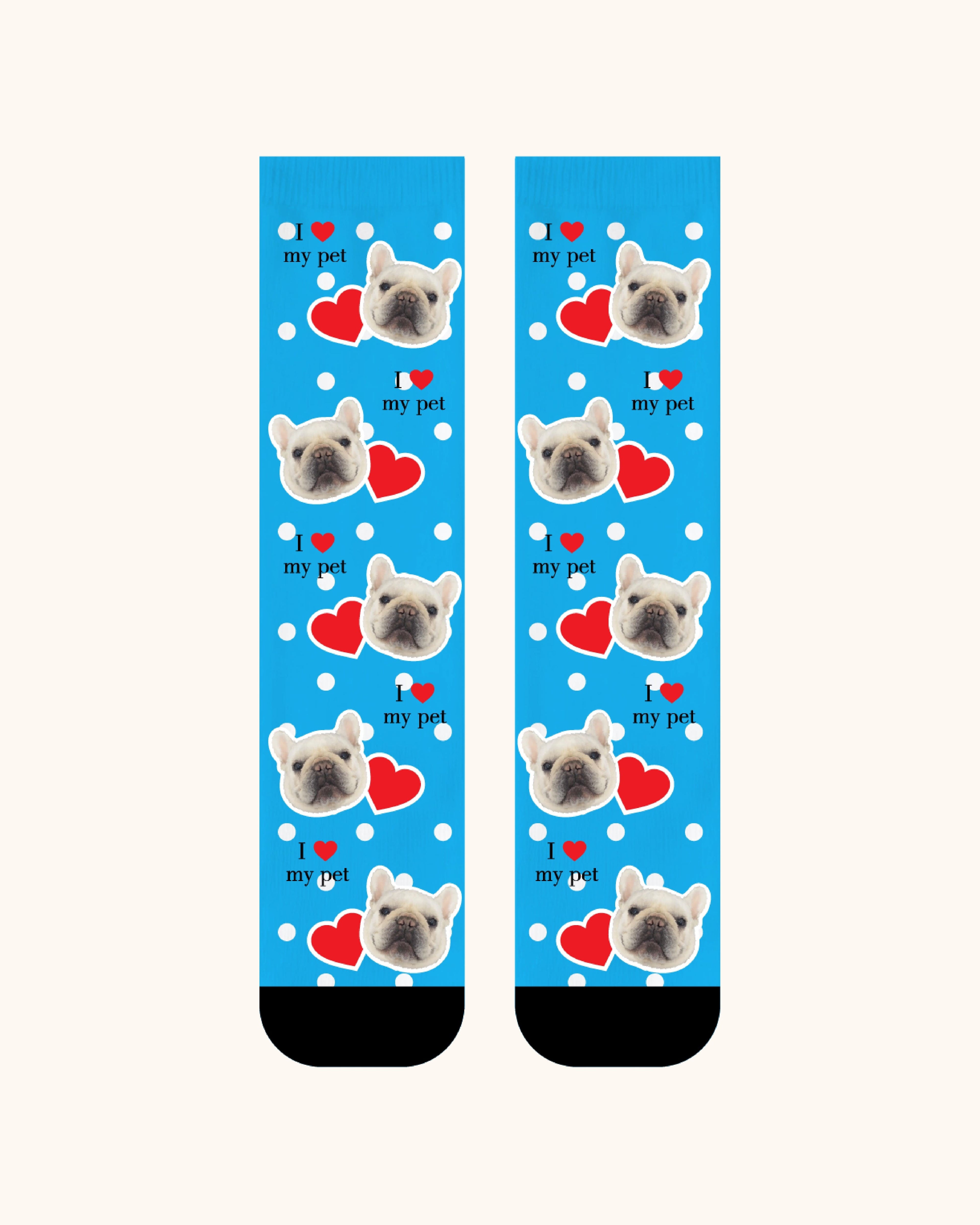 Adults Custom Dog Face Crew Socks Personalized Pet Photo Socks Gift Black Toe - SWEET NANA