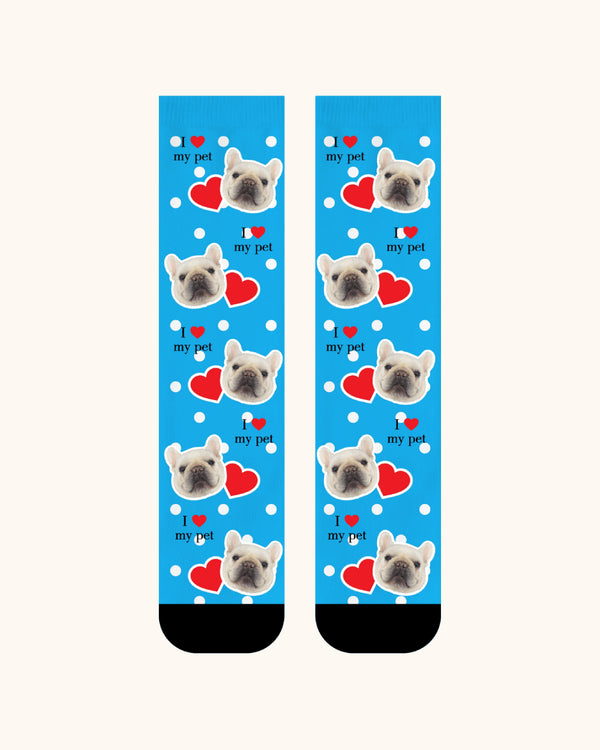 Adults Custom Dog Face Crew Socks Personalized Pet Photo Socks Gift Black Toe - SWEET NANA