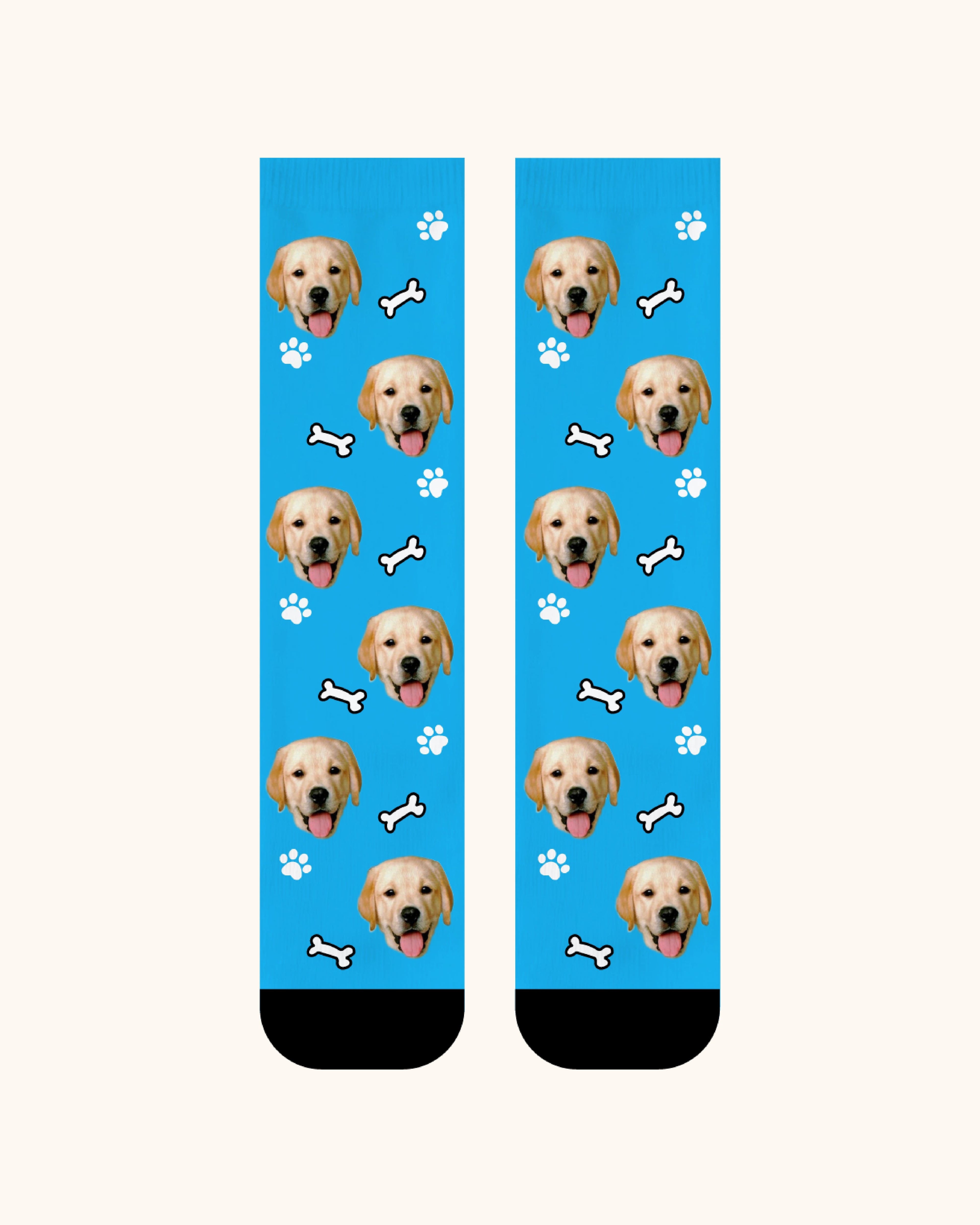 Adults Custom Dog Face Crew Socks Personalized Pet Photo Socks Gift Black Toe - SWEET NANA