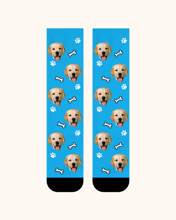 Adults Custom Dog Face Crew Socks Personalized Pet Photo Socks Gift Black Toe - SWEET NANA