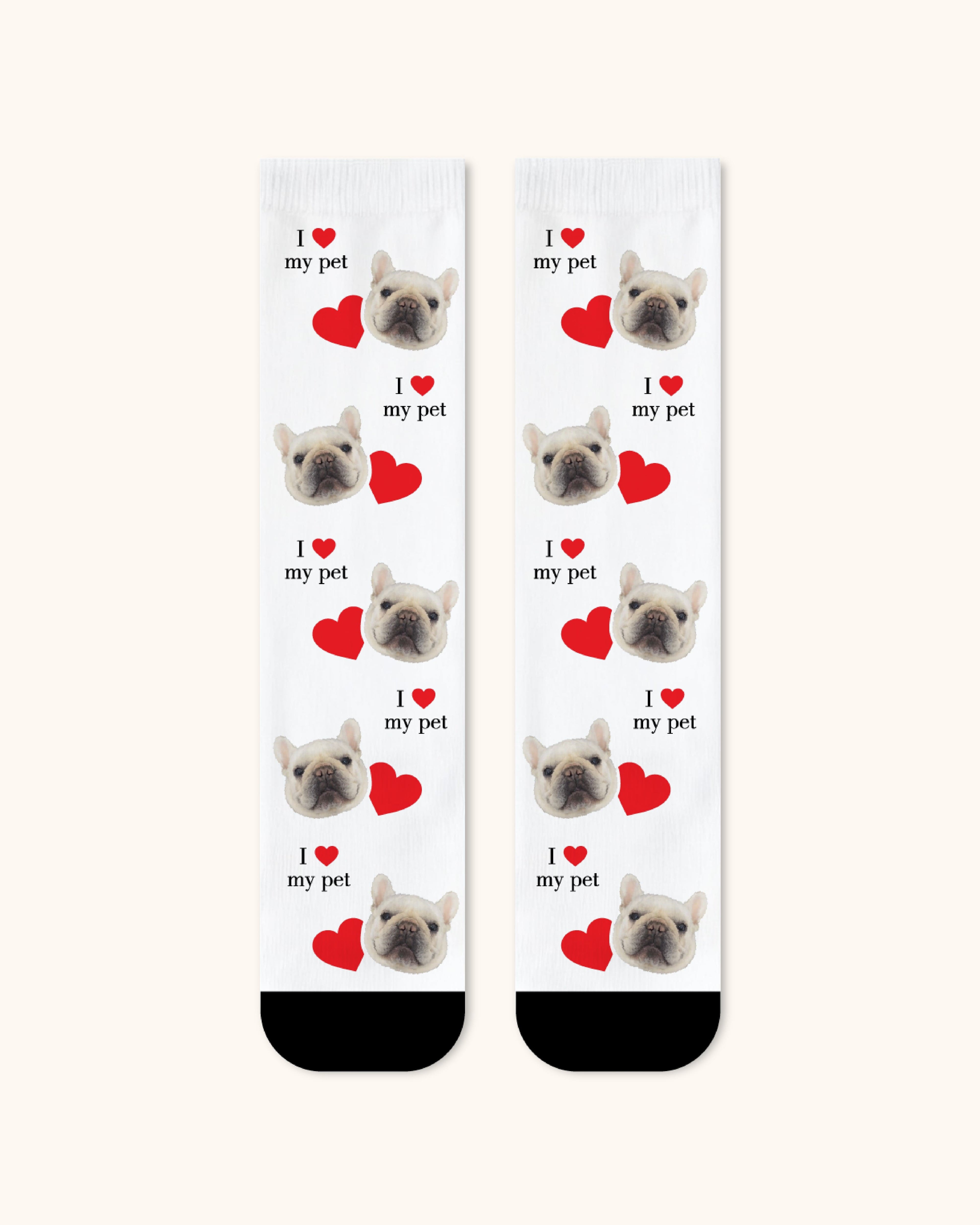 Adults Custom Dog Face Crew Socks Personalized Pet Photo Socks Gift Black Toe - SWEET NANA