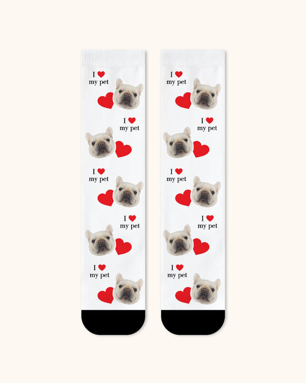 Adults Custom Dog Face Crew Socks Personalized Pet Photo Socks Gift Black Toe - SWEET NANA