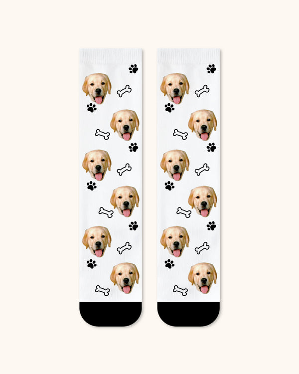 Adults Custom Dog Face Crew Socks Personalized Pet Photo Socks Gift Black Toe - SWEET NANA