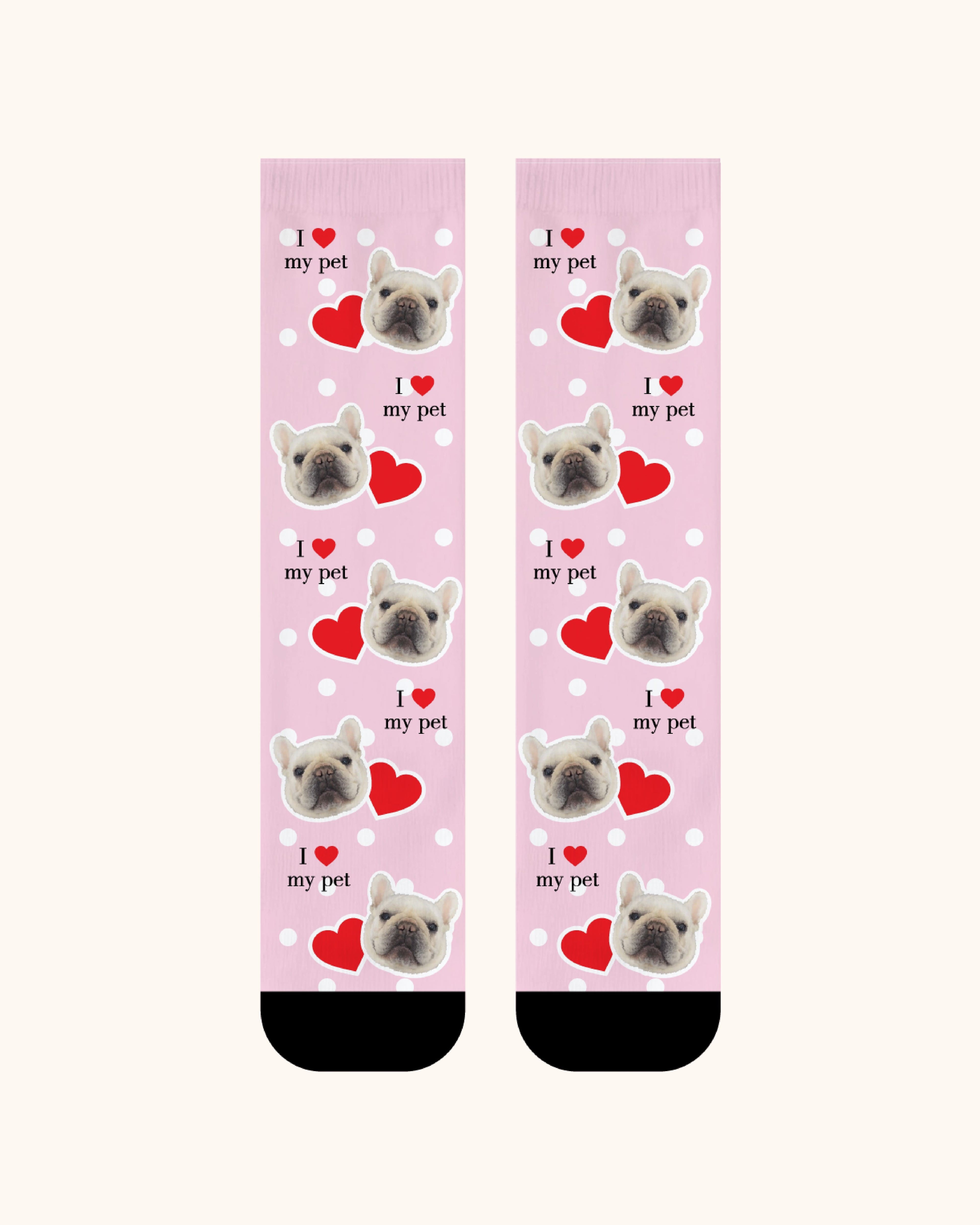 Adults Custom Dog Face Crew Socks Personalized Pet Photo Socks Gift Black Toe - SWEET NANA