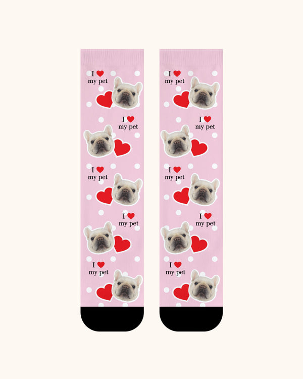 Adults Custom Dog Face Crew Socks Personalized Pet Photo Socks Gift Black Toe - SWEET NANA