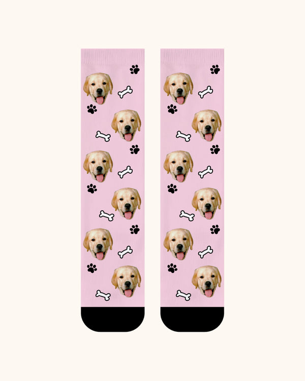 Adults Custom Dog Face Crew Socks Personalized Pet Photo Socks Gift Black Toe - SWEET NANA