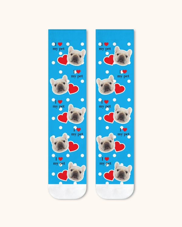 Adults Custom Dog Face Crew Socks Personalized Pet Photo Socks White Toe - SWEET NANA