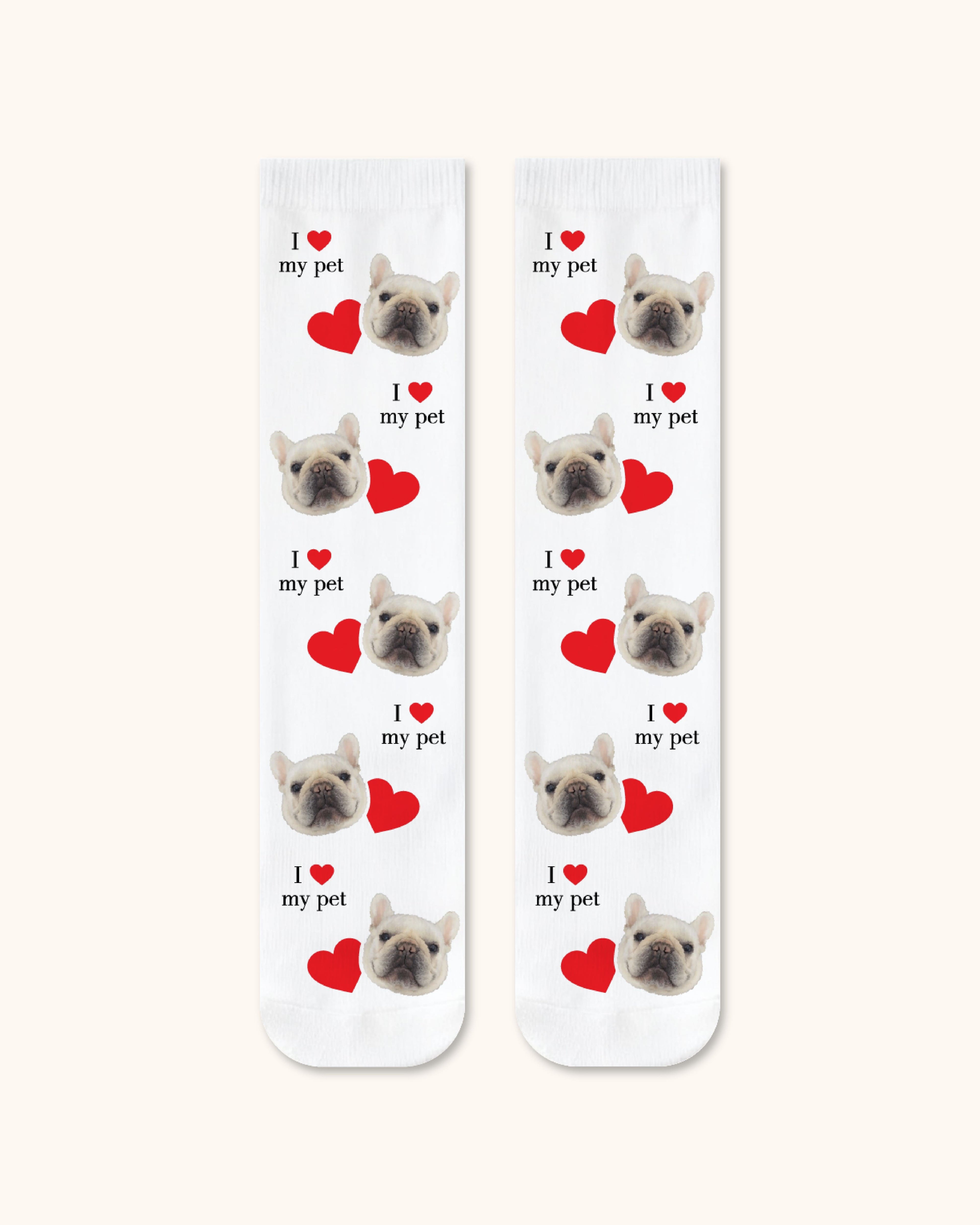 Adults Custom Dog Face Crew Socks Personalized Pet Photo Socks White Toe - SWEET NANA