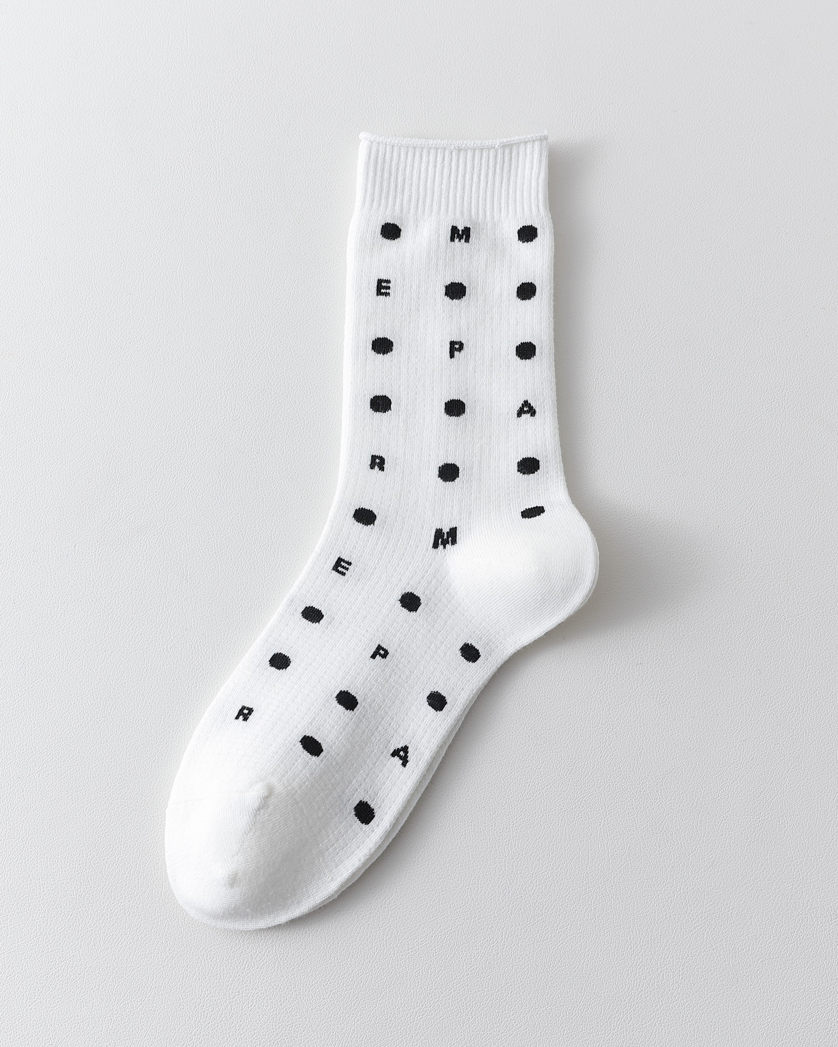 Women Crew Socks White Cotton Letter Polka Dot Series Chic Casual Socks