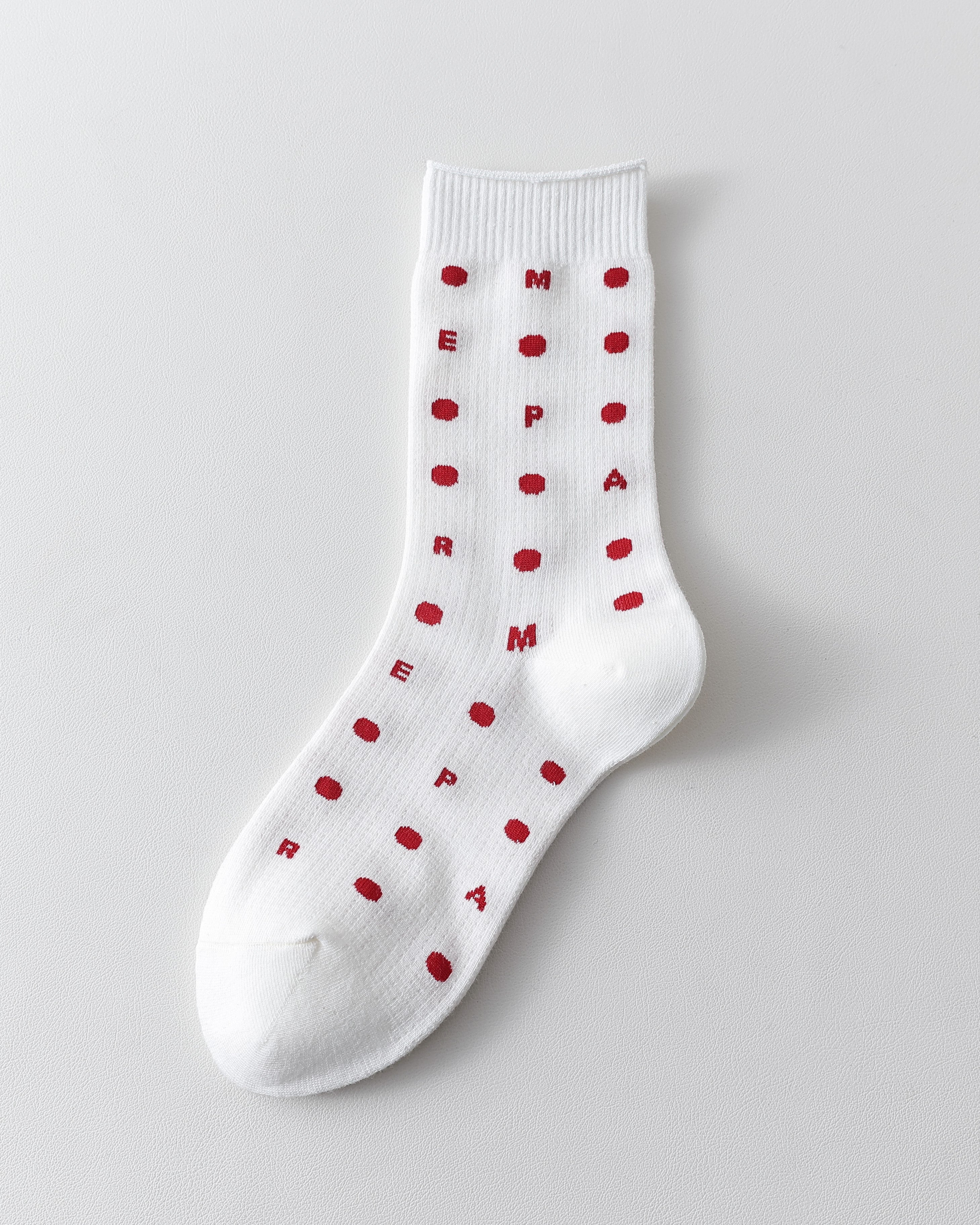 Women Crew Socks White Cotton Letter Polka Dot Series Chic Casual Socks