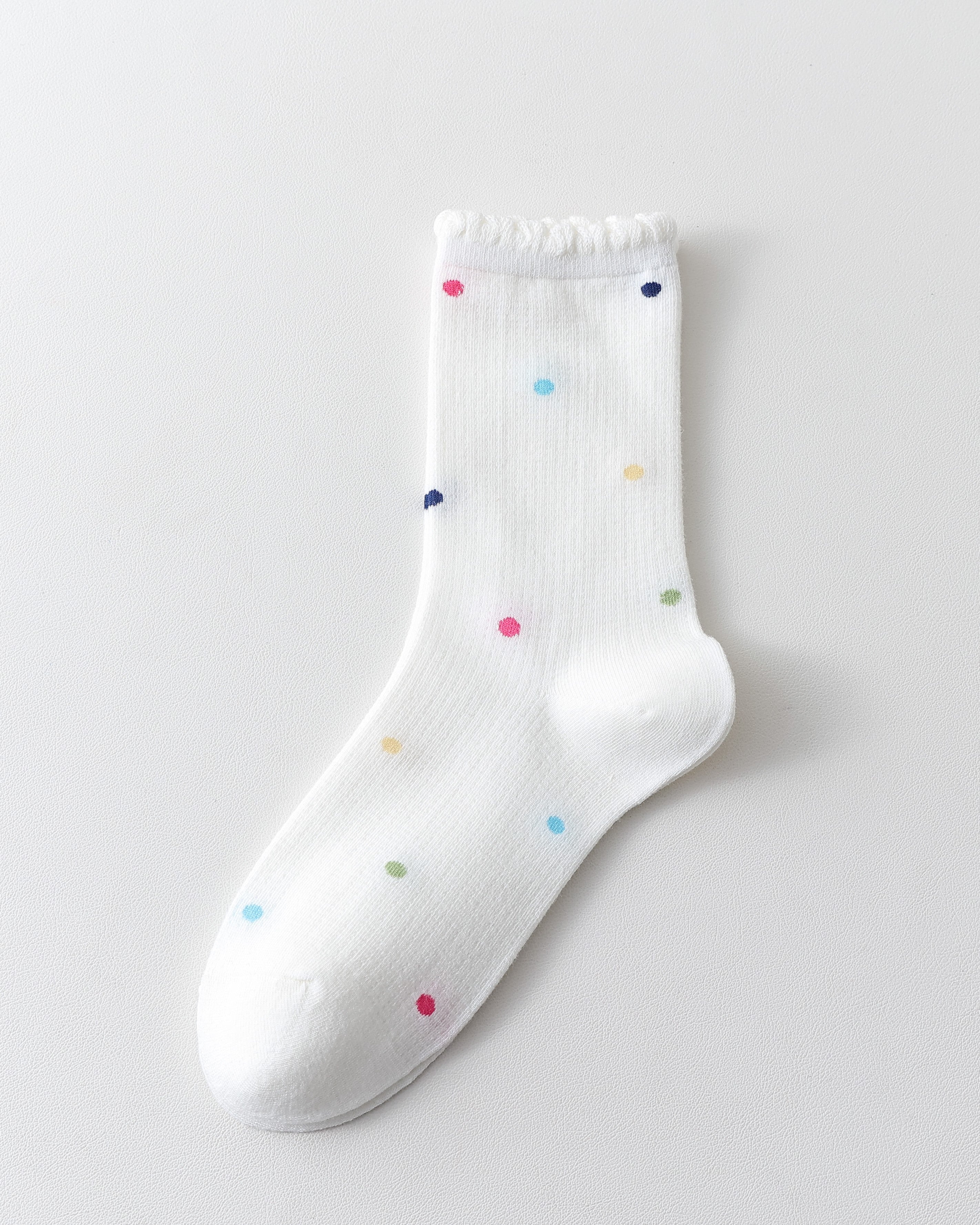 Women Crew Socks White Cotton Colorful Star Series Cute Kawaii - SWEET NANA