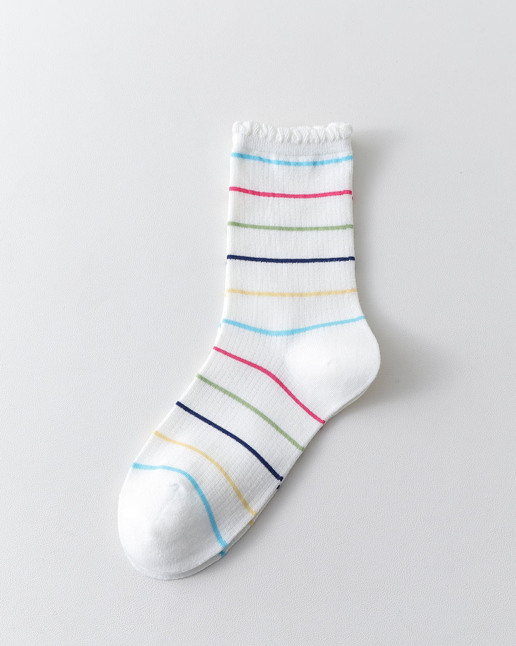 Women Crew Socks White Cotton Colorful Star Series Cute Kawaii - SWEET NANA