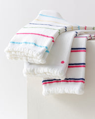 女款中筒襪子 白色棉質 彩色星星系列 可愛卡哇伊休閒襪子