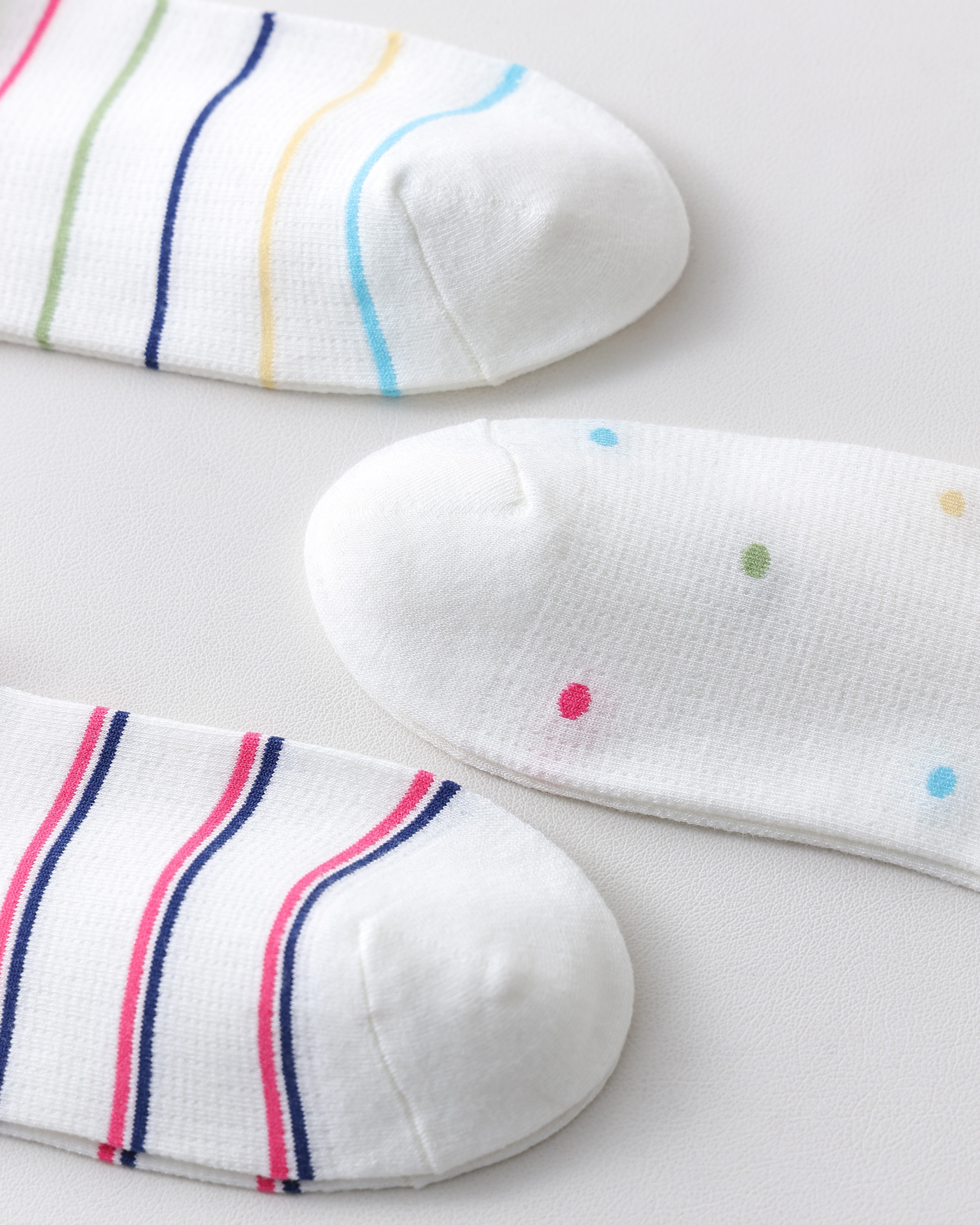 Women Crew Socks White Cotton Colorful Star Series Cute Kawaii - SWEET NANA