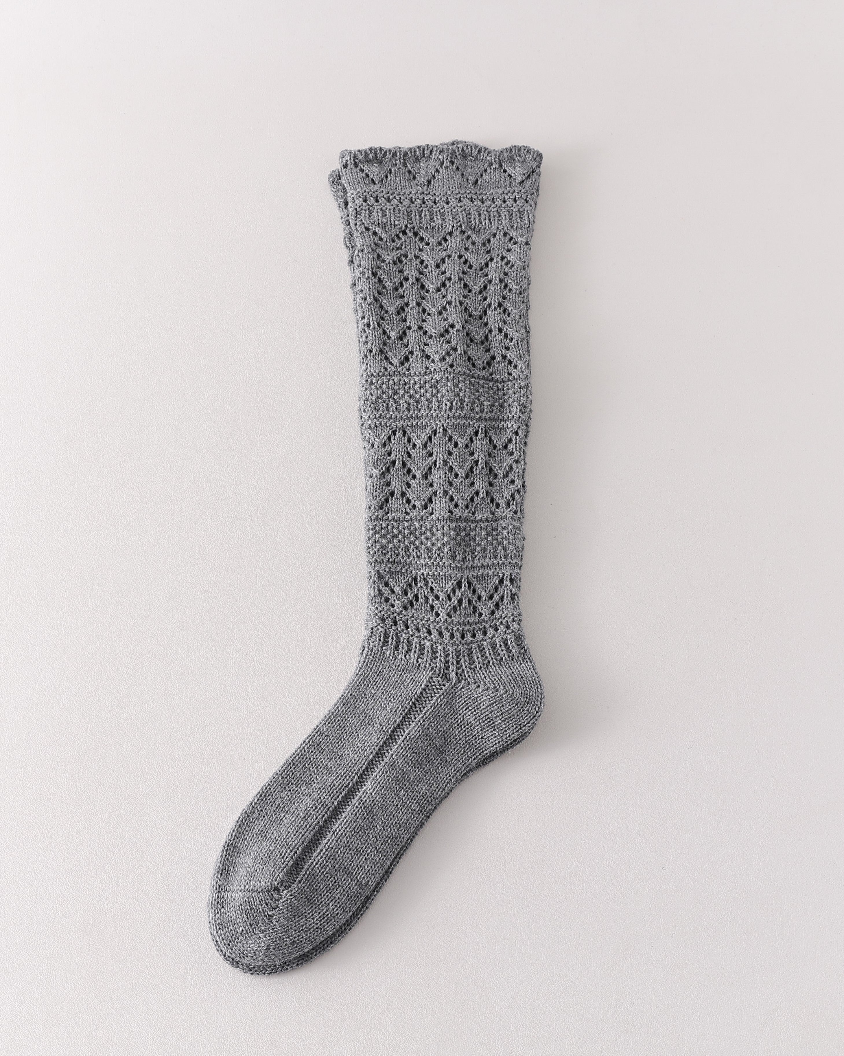 Women Crew Socks Hollow Out Knit Cotton Retro Slouch Socks