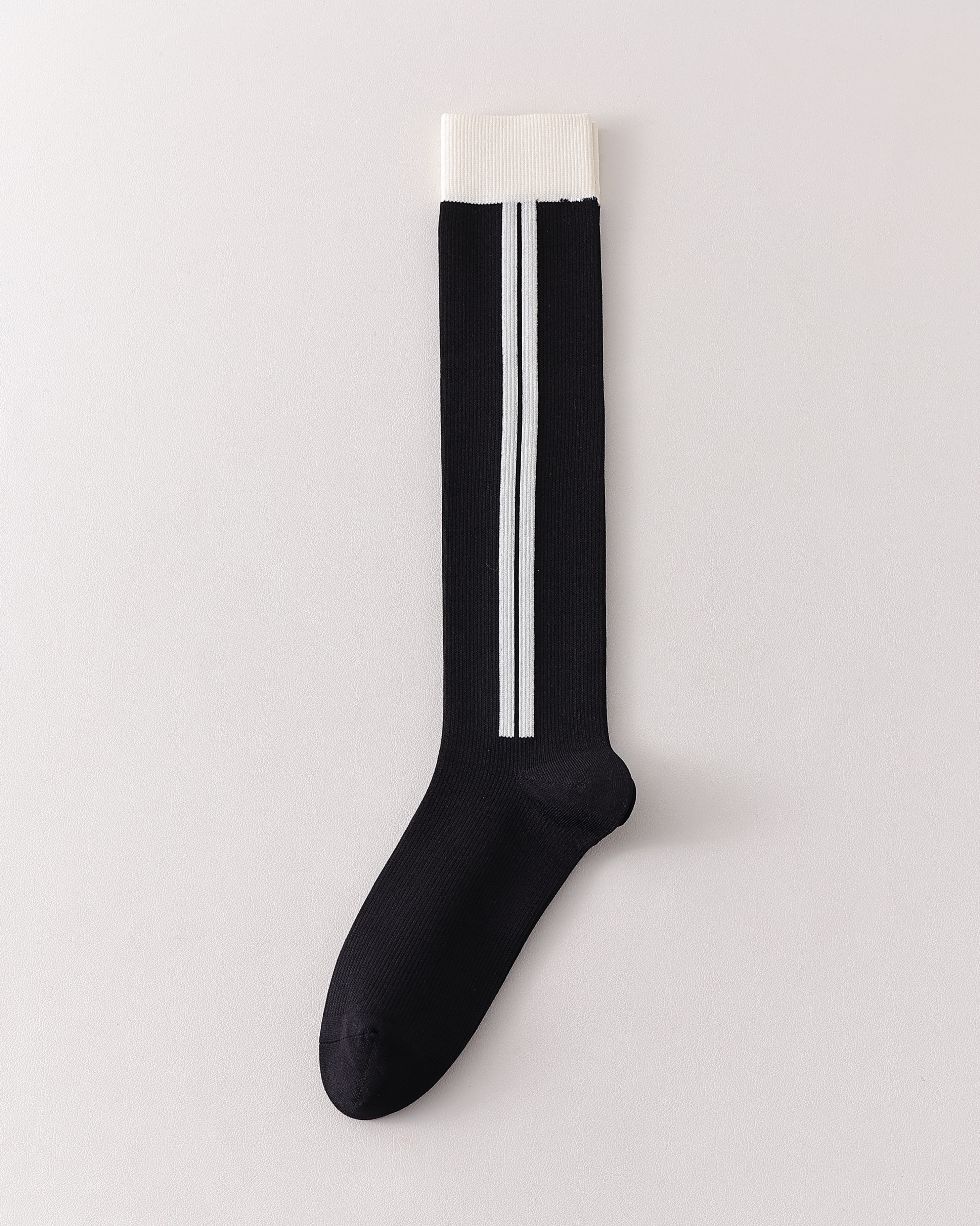 Women Knee High Socks Colorblock Stripe Cotton Sporty Socks