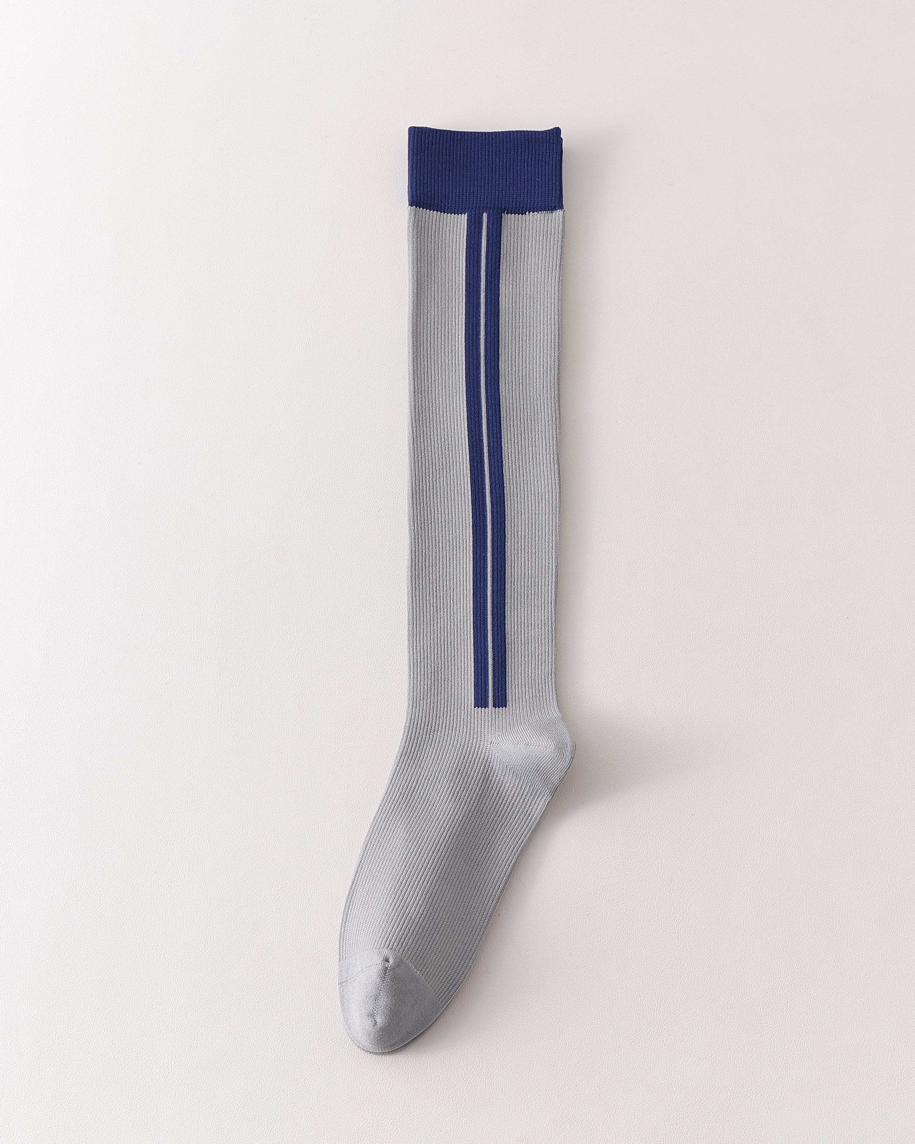 Women Knee High Socks Colorblock Stripe Cotton Sporty Socks