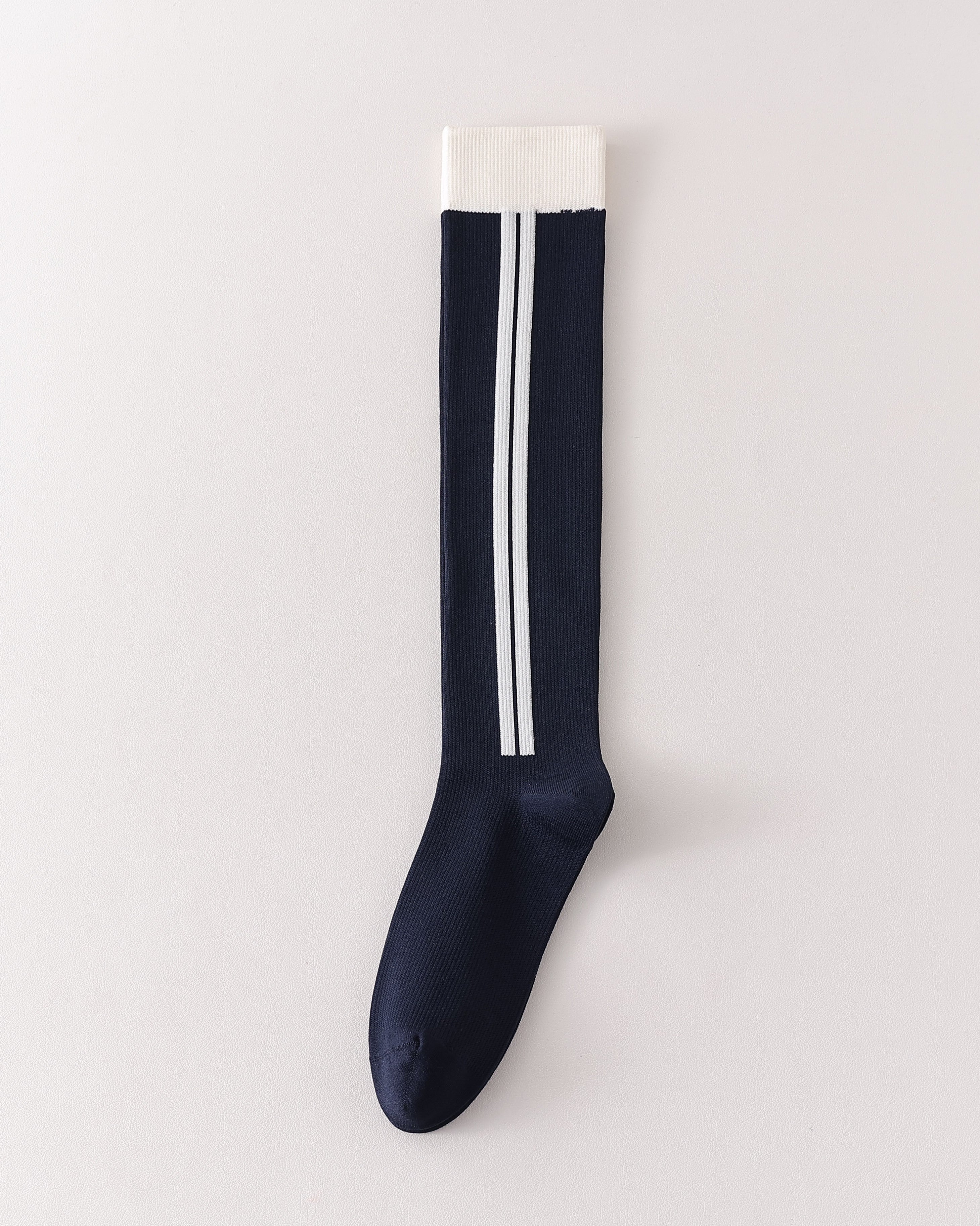 Women Knee High Socks Colorblock Stripe Cotton Sporty Socks