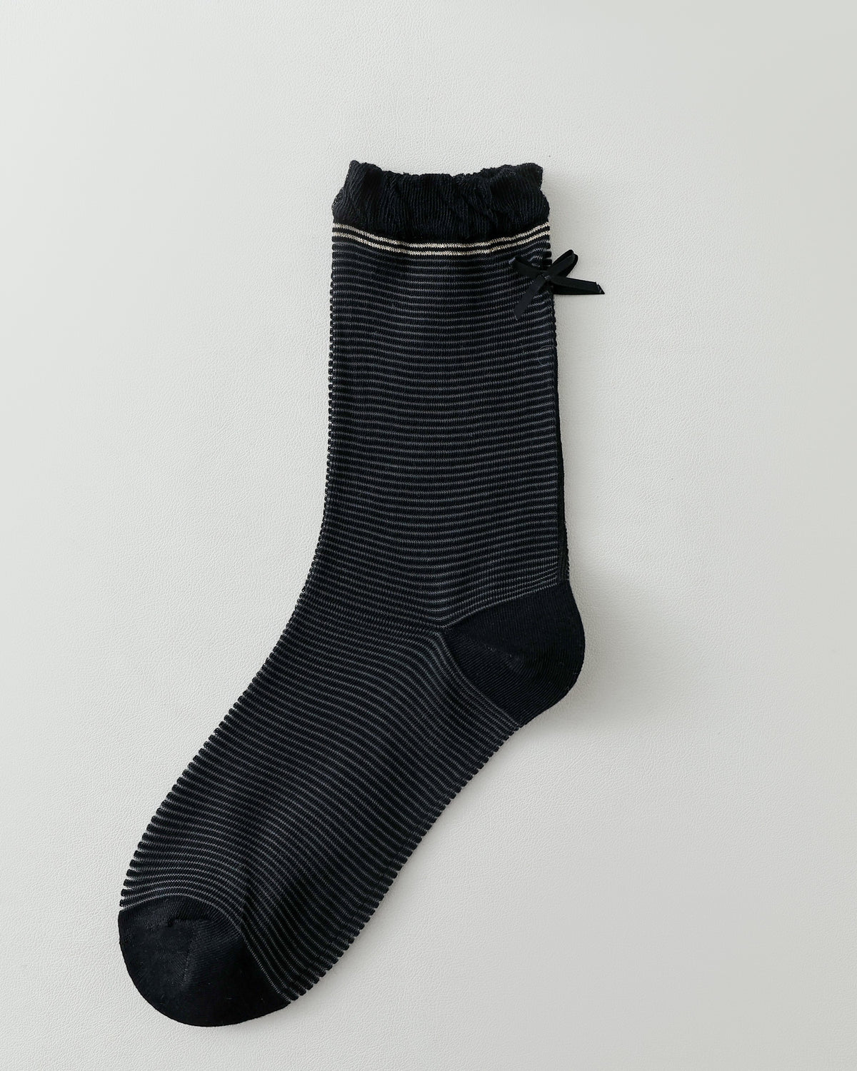 女款中筒襪子 蝴蝶結荷葉邊 復古時尚 舒適