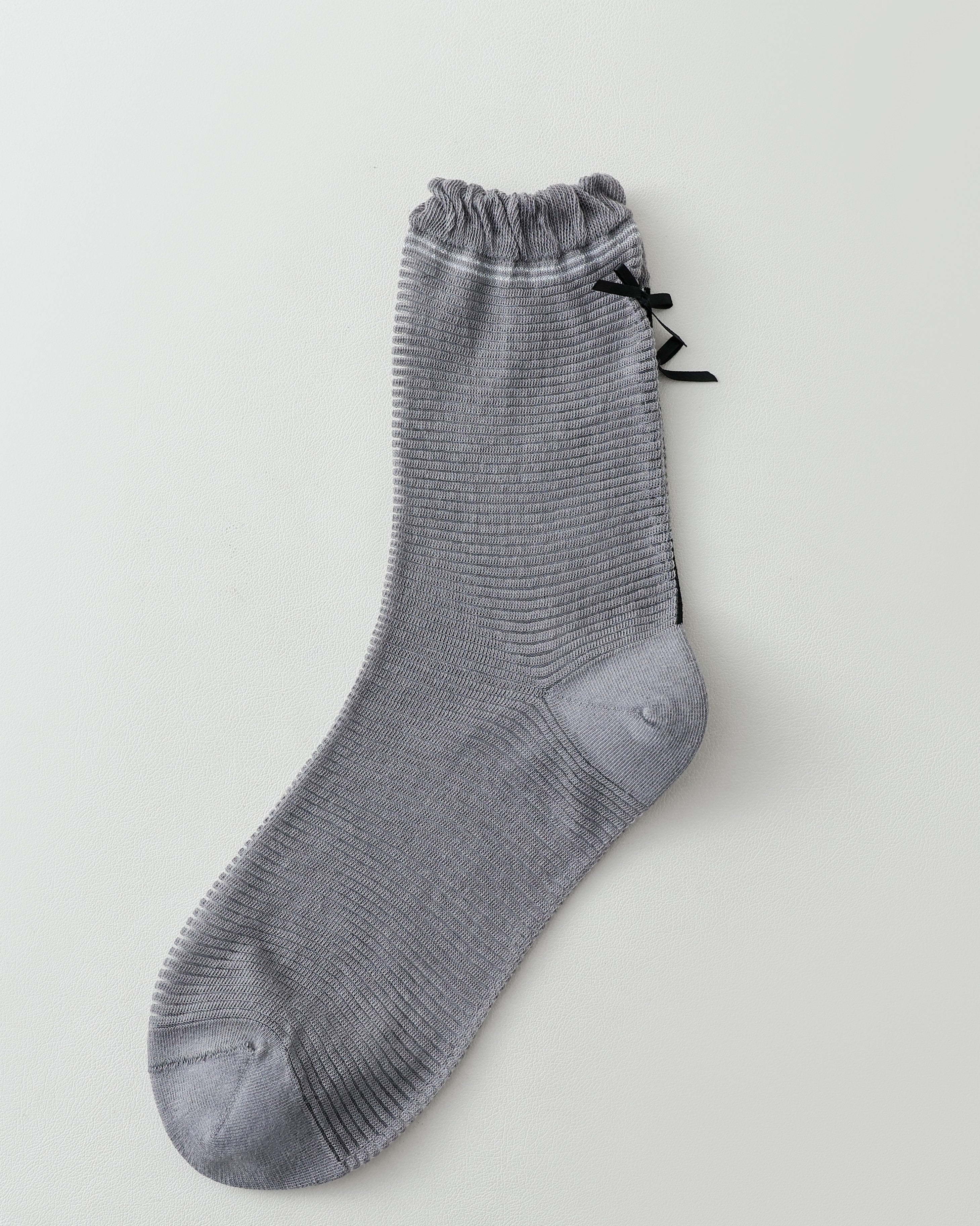 女款中筒襪子 蝴蝶結荷葉邊 復古時尚 舒適