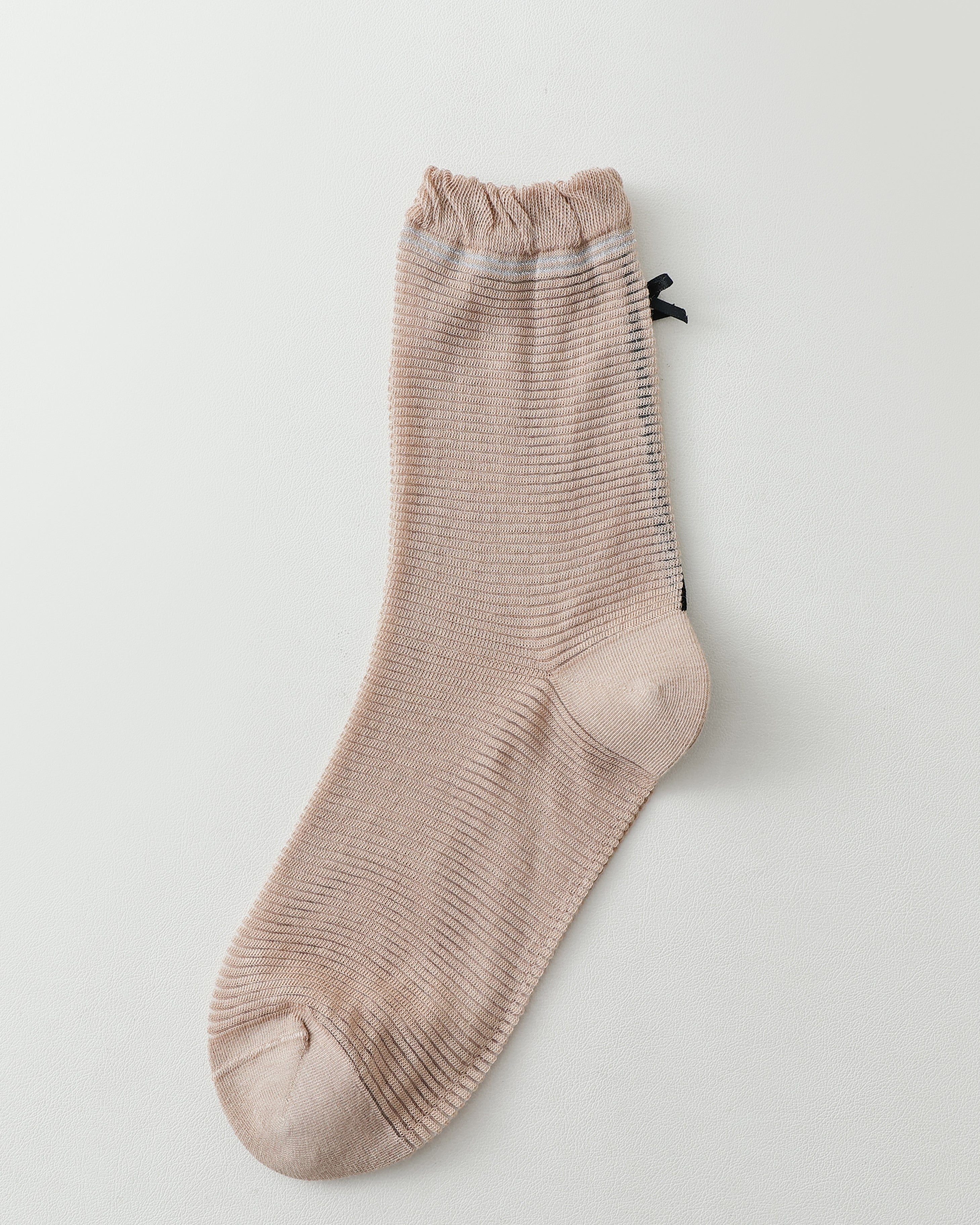 女款中筒襪子 蝴蝶結荷葉邊 復古時尚 舒適